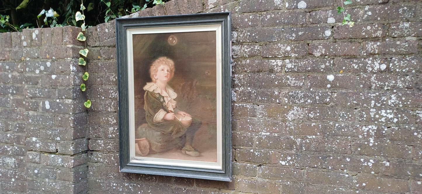 Huge Iconic Vintage ‘Bubbles’ Pears Print Early 20th Century. 85 x 64 cm. Free Hand Delivery.