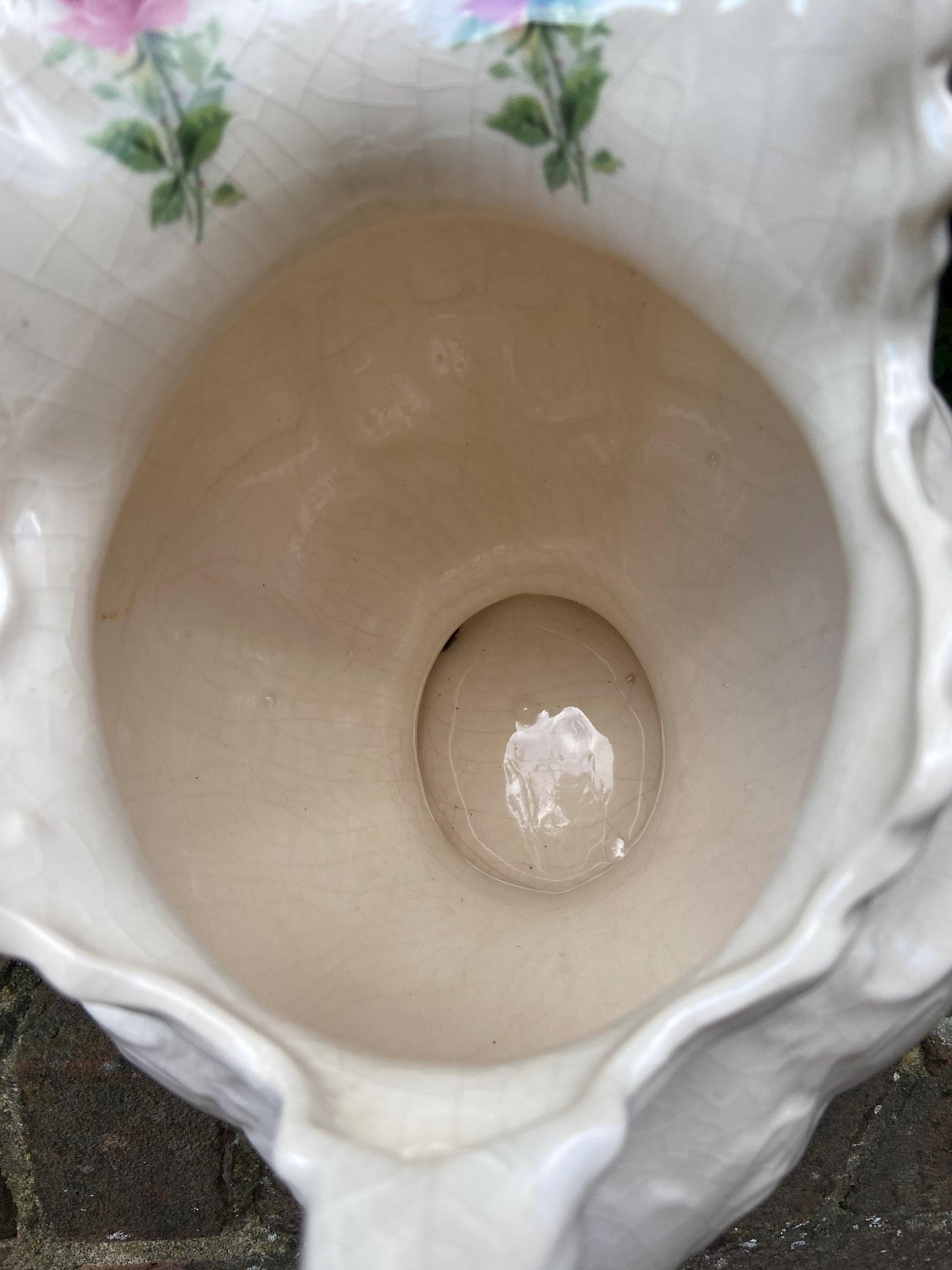 Very large China Jug made by Staffordshire Pottery - floral design - watertight