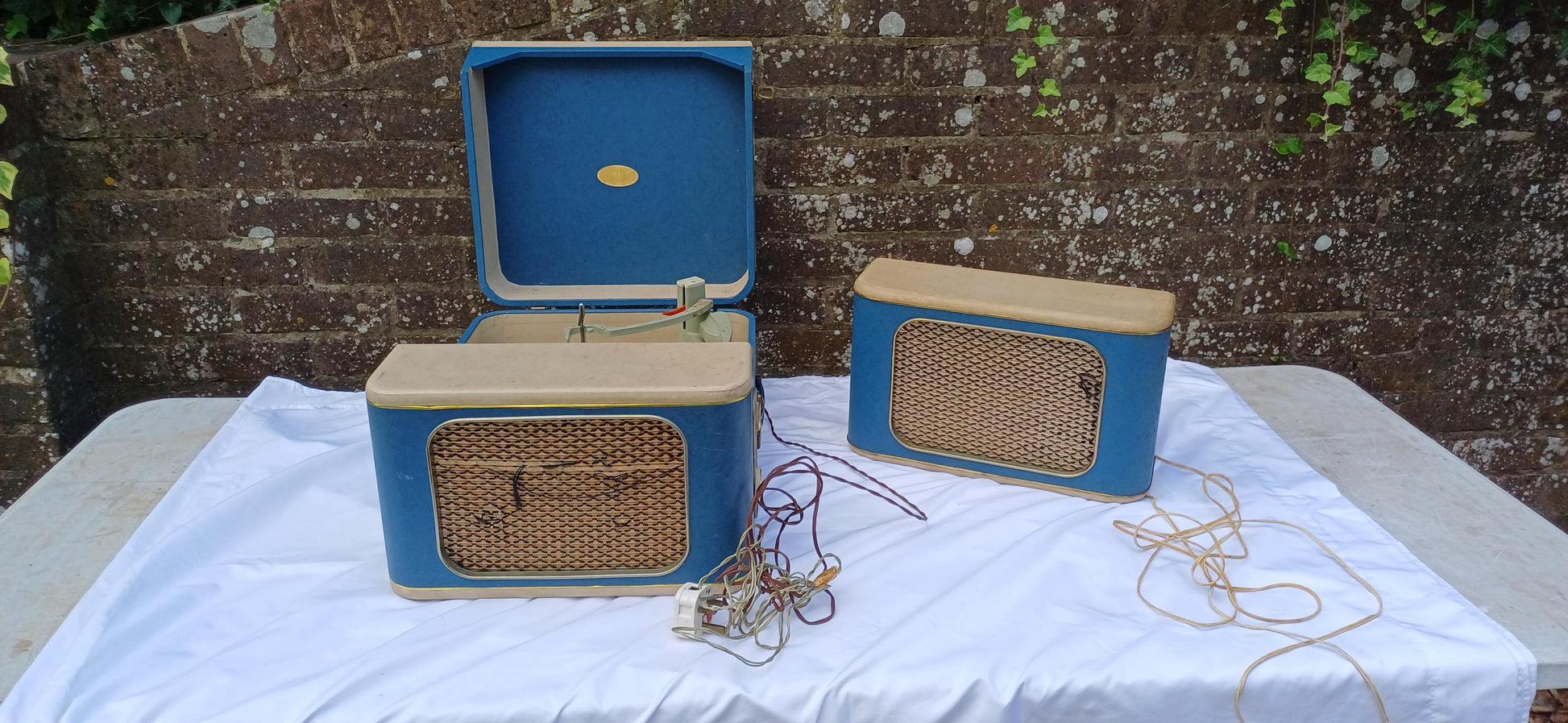 Retro Dream! Superb Mid 20th Century Record Player and Speaker ‘Fidelity Radio’