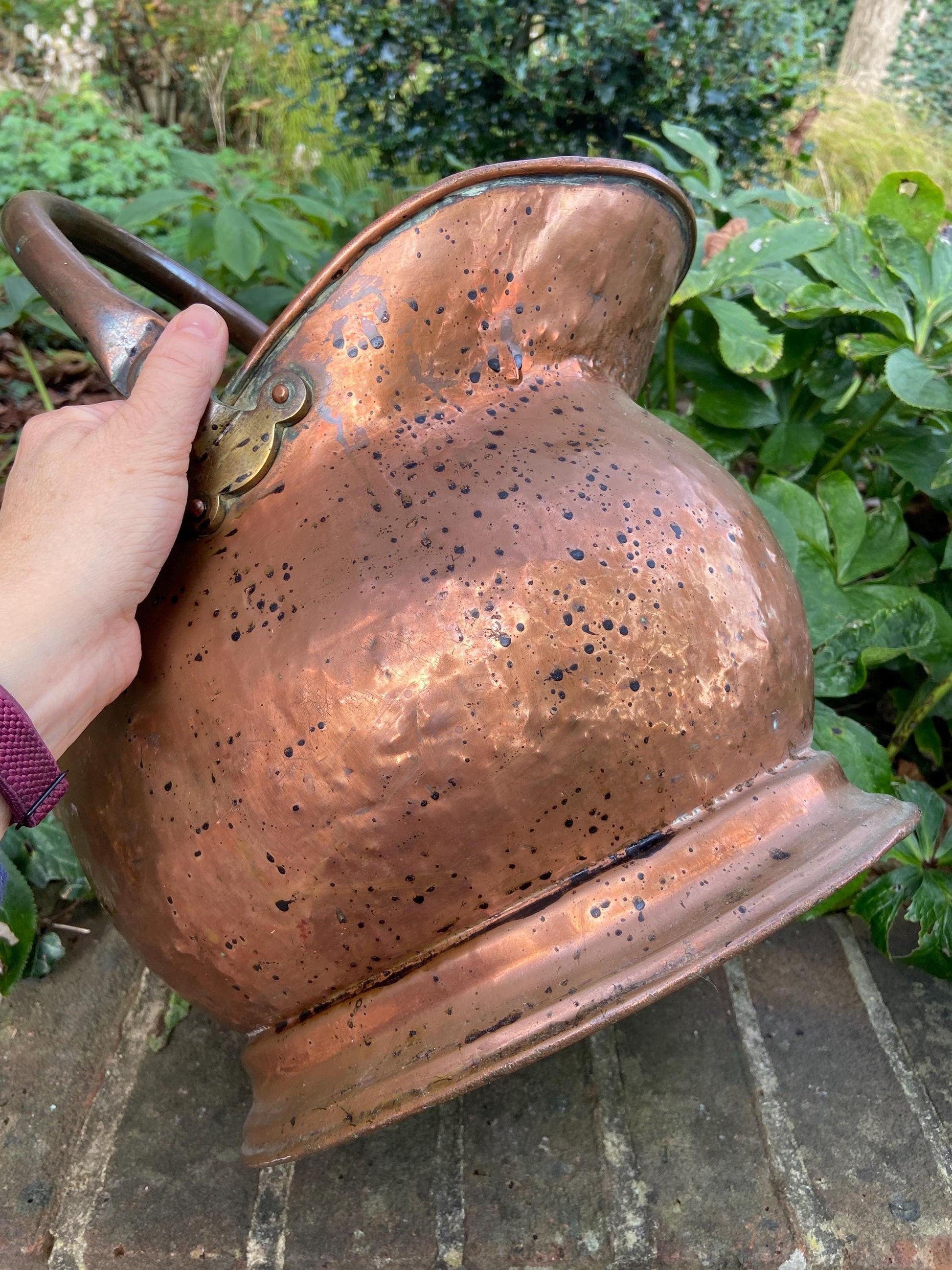 Vintage copper bucket, copper coal bucket - mid 20th century - great item, plant pot, planter, metal bucket, copper bucket, bronze bucket