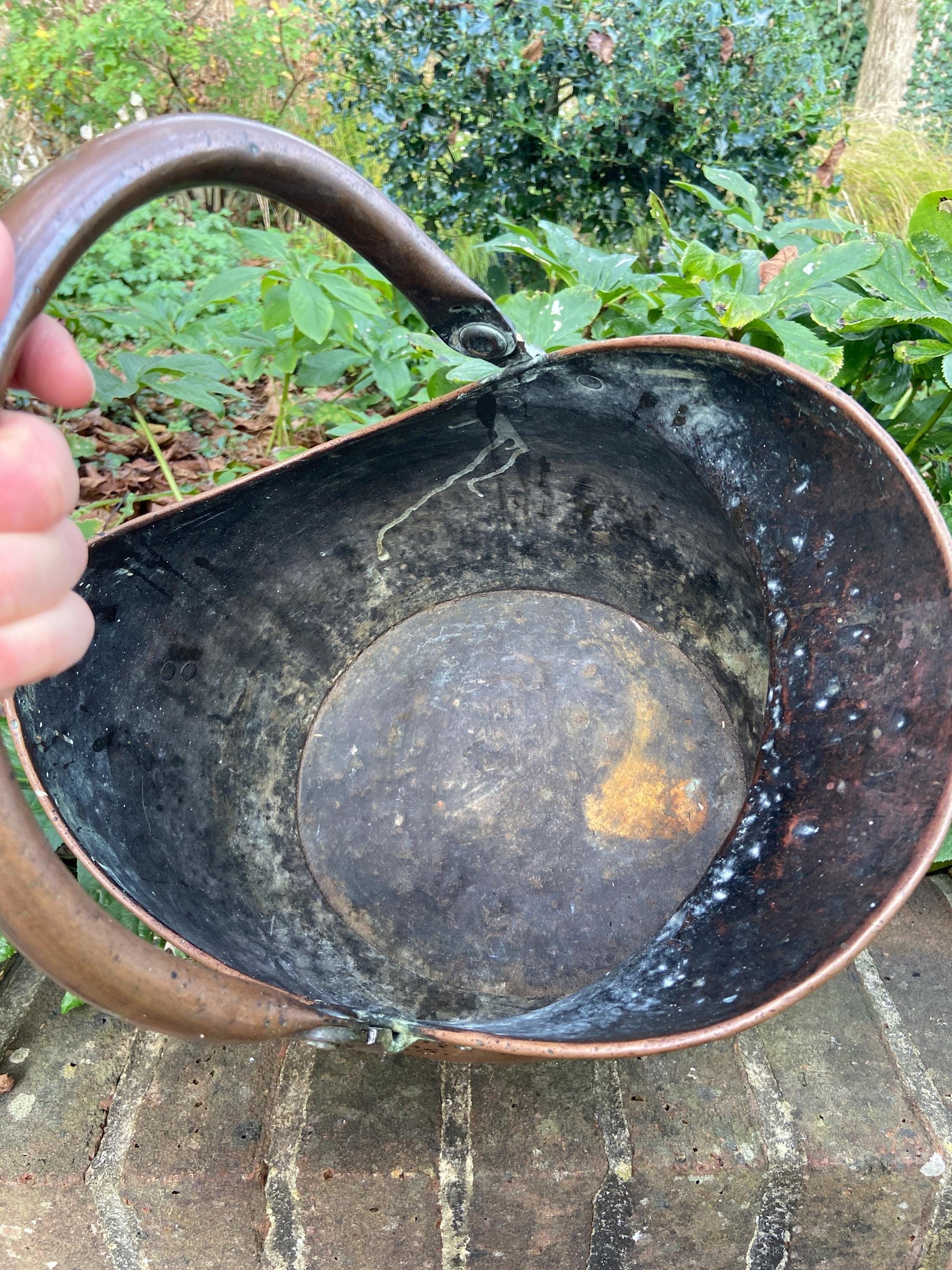 Vintage copper bucket, copper coal bucket - mid 20th century - great item, plant pot, planter, metal bucket, copper bucket, bronze bucket