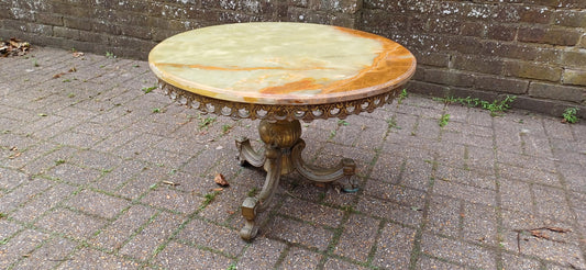 Imposing and Ostentatious Large Onyx and Brass Mid-Century 60s Coffee Table Free Hand Delivery.
