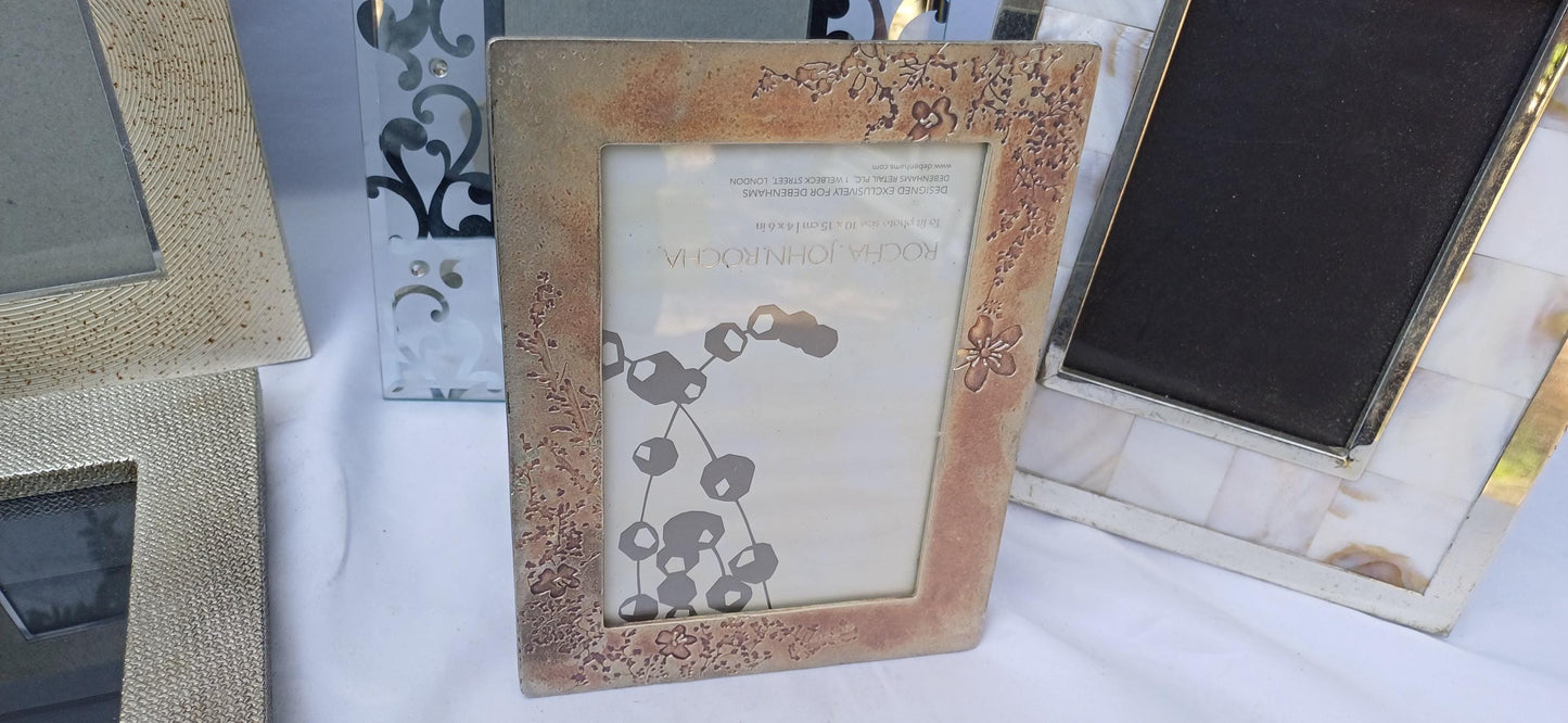 Collection of Metal and Glass Pictures Picture Frames Freestanding Framing Glazed Frame Photo Photograph Funky and Kitsch