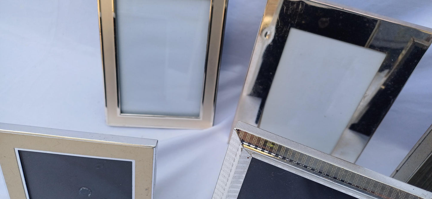 Collection 7 Metal and Silver Pictures Picture Frames Freestanding Framing Glazed Frame Photo Photograph. All Freestanding.