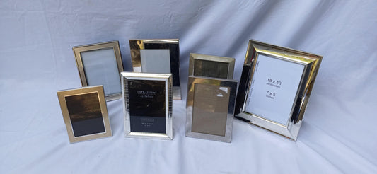 Collection 7 Metal and Silver Pictures Picture Frames Freestanding Framing Glazed Frame Photo Photograph. All Freestanding.