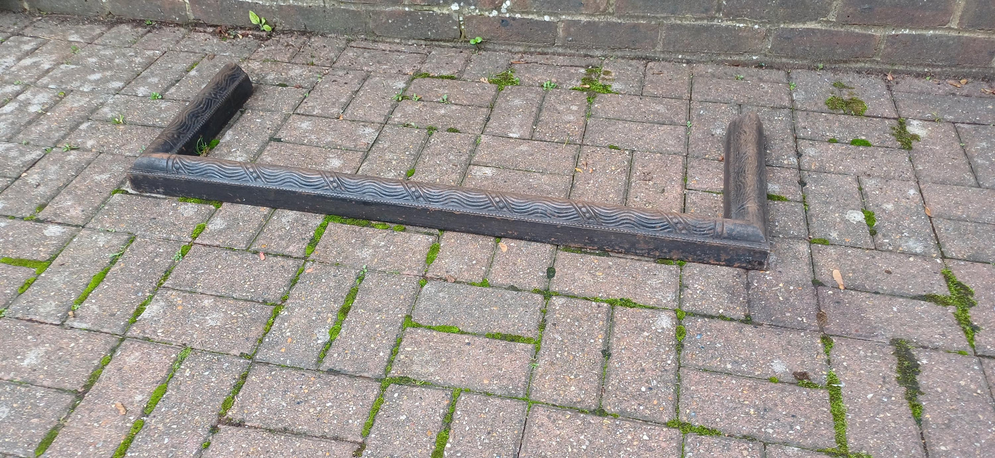 Large Age Worn Aesthetic Victorian Iron Decorative Fender Fireplace Guard
