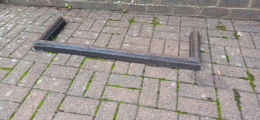 Large Age Worn Aesthetic Victorian Iron Decorative Fender Fireplace Guard