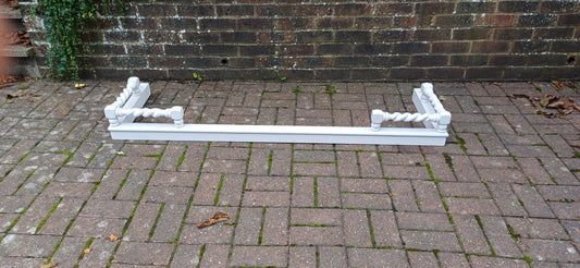 Huge Quality Vintage Style Aesthetic Painted Fireplace Curb Fender Guard Barley Twist Decoration. Free Hand Delivery.