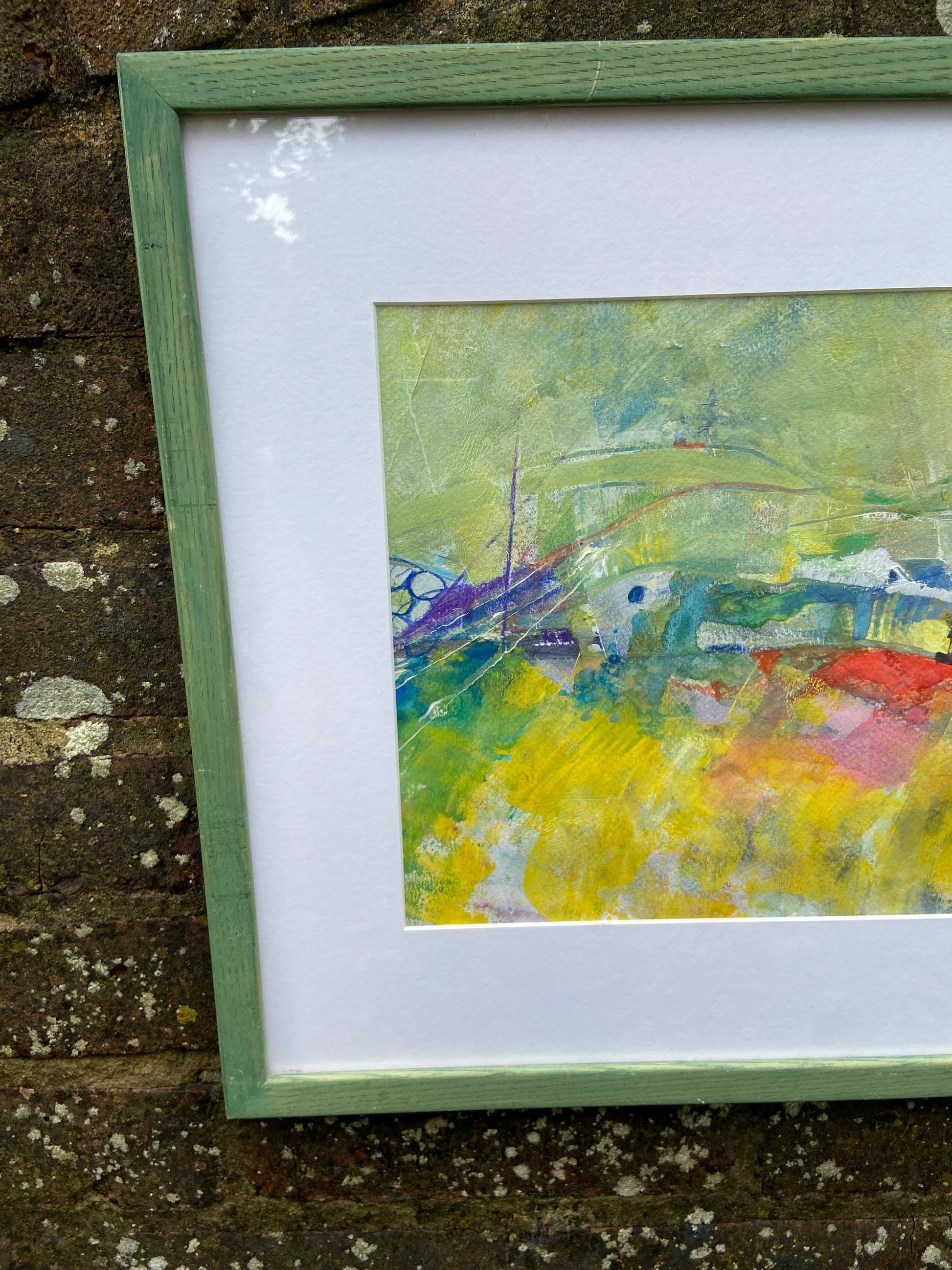 Vintage Mixed Media Original Framed Painting by Una Aldridge, titled “Wasteland”