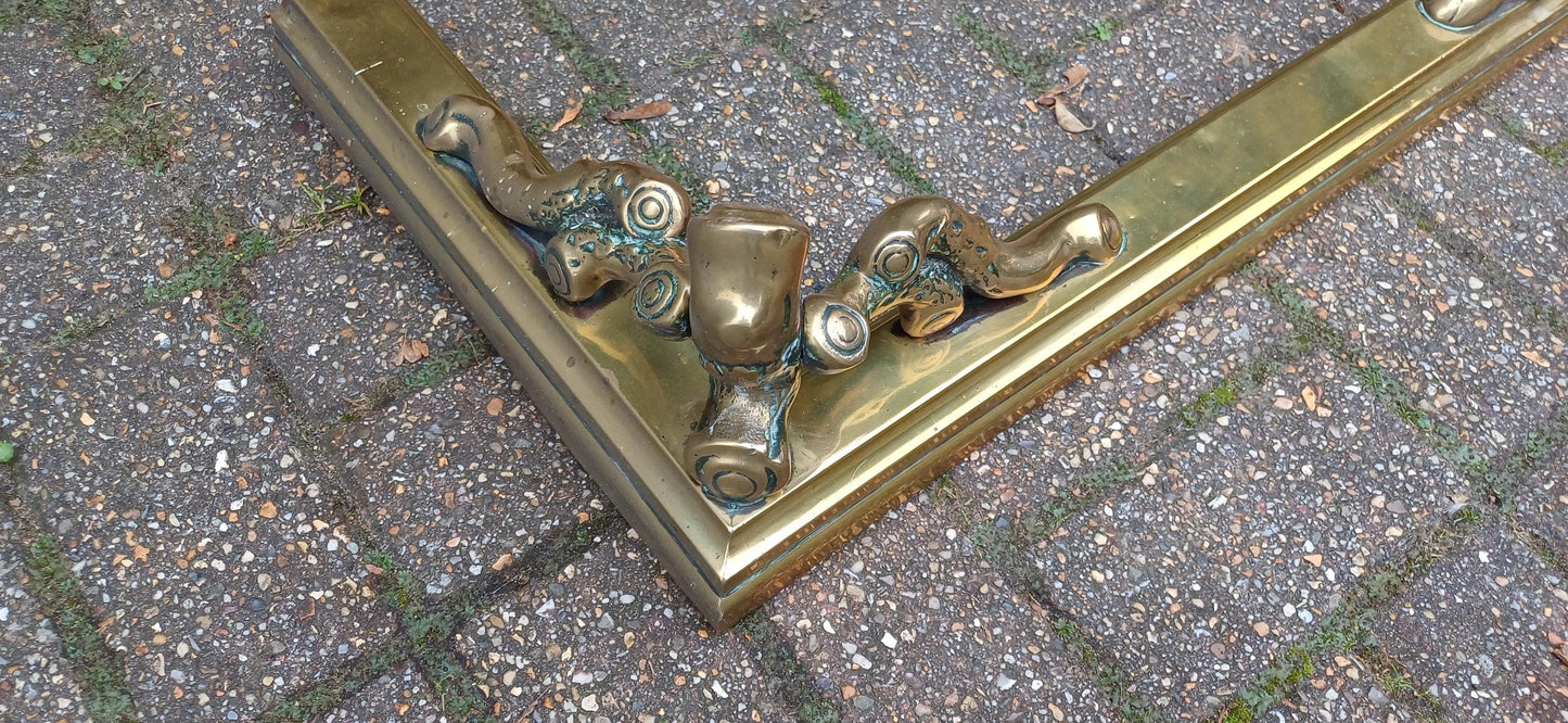 Large Restored Victorian Brass Fender with Matching Fire Irons Superb Quality and Beautifully Preserved Free Hand Delivery