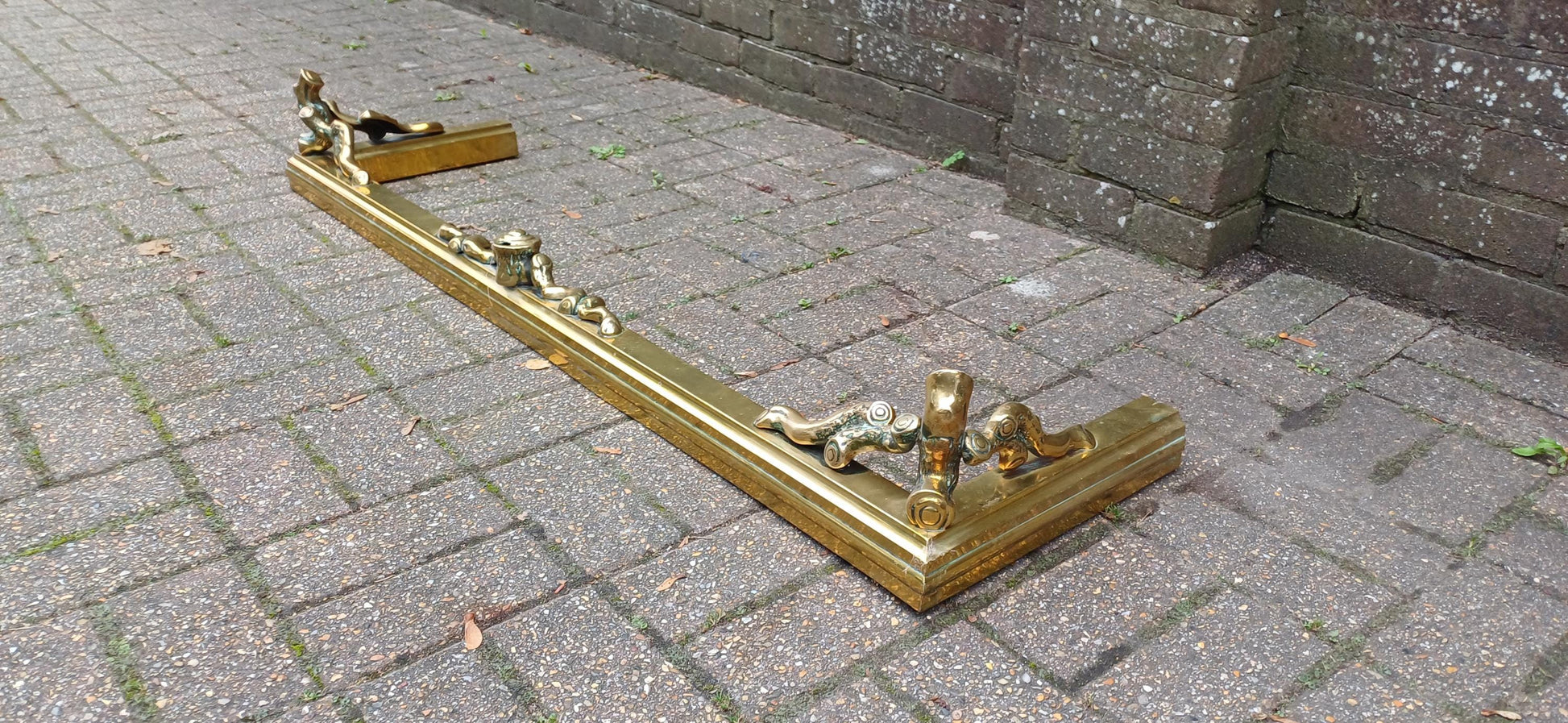 Large Restored Victorian Brass Fender with Matching Fire Irons Superb Quality and Beautifully Preserved Free Hand Delivery