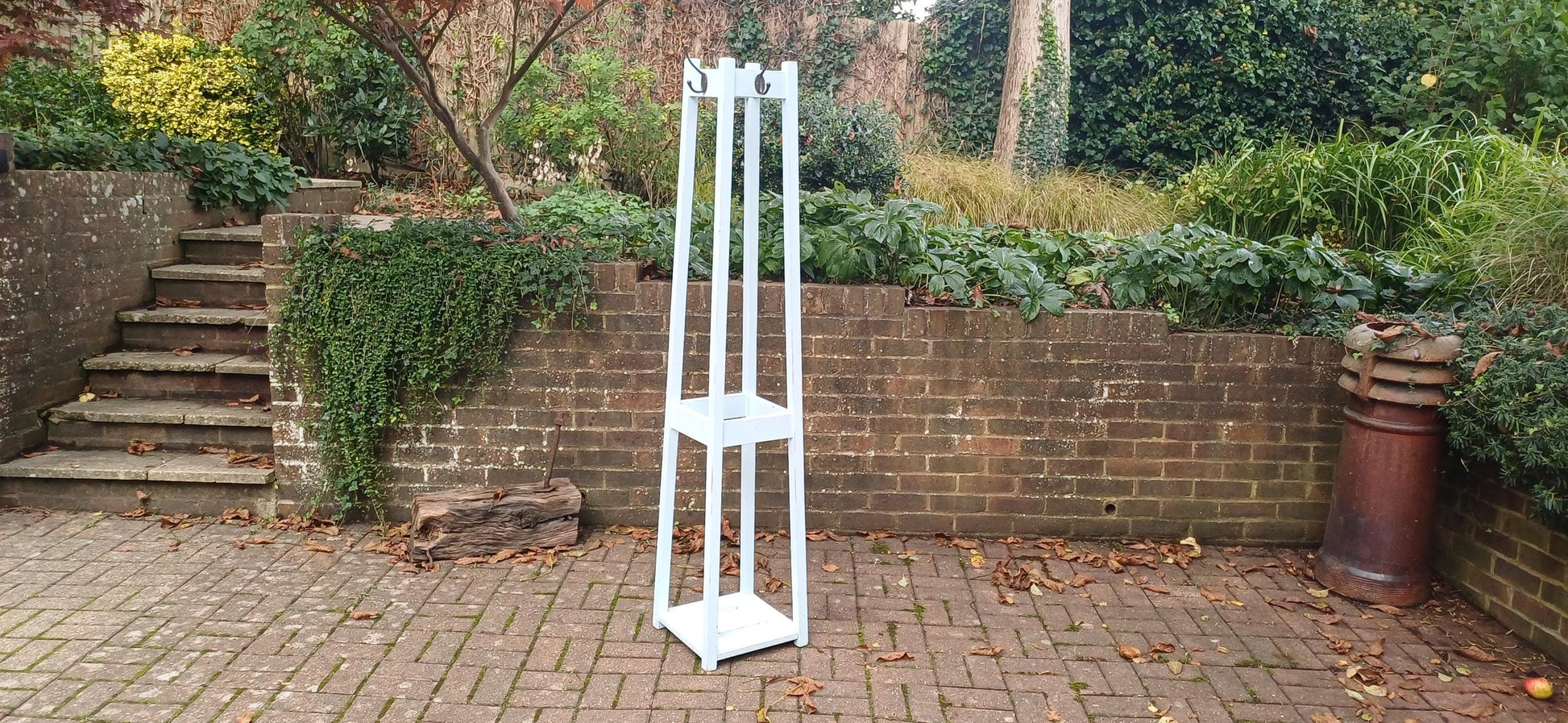 Tall Mid Century Vintage Retro Style Reproduction Coat Stick Umbrella Stand in Duck Egg Blue