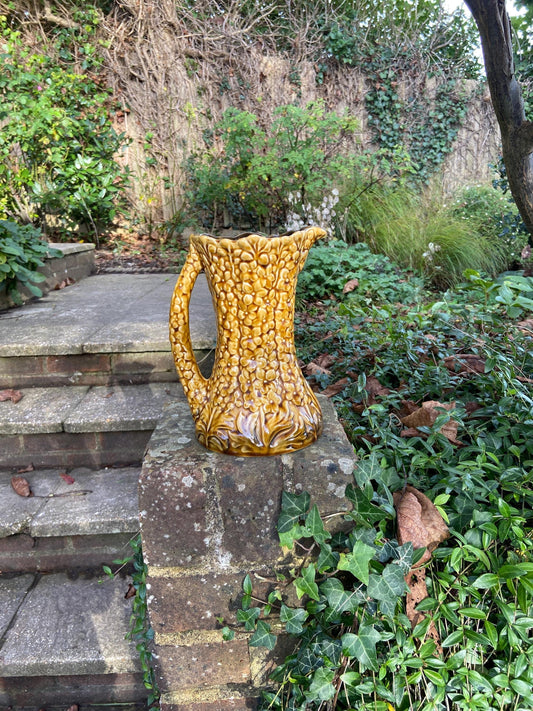 sylvac yellow hollyhock jug vase