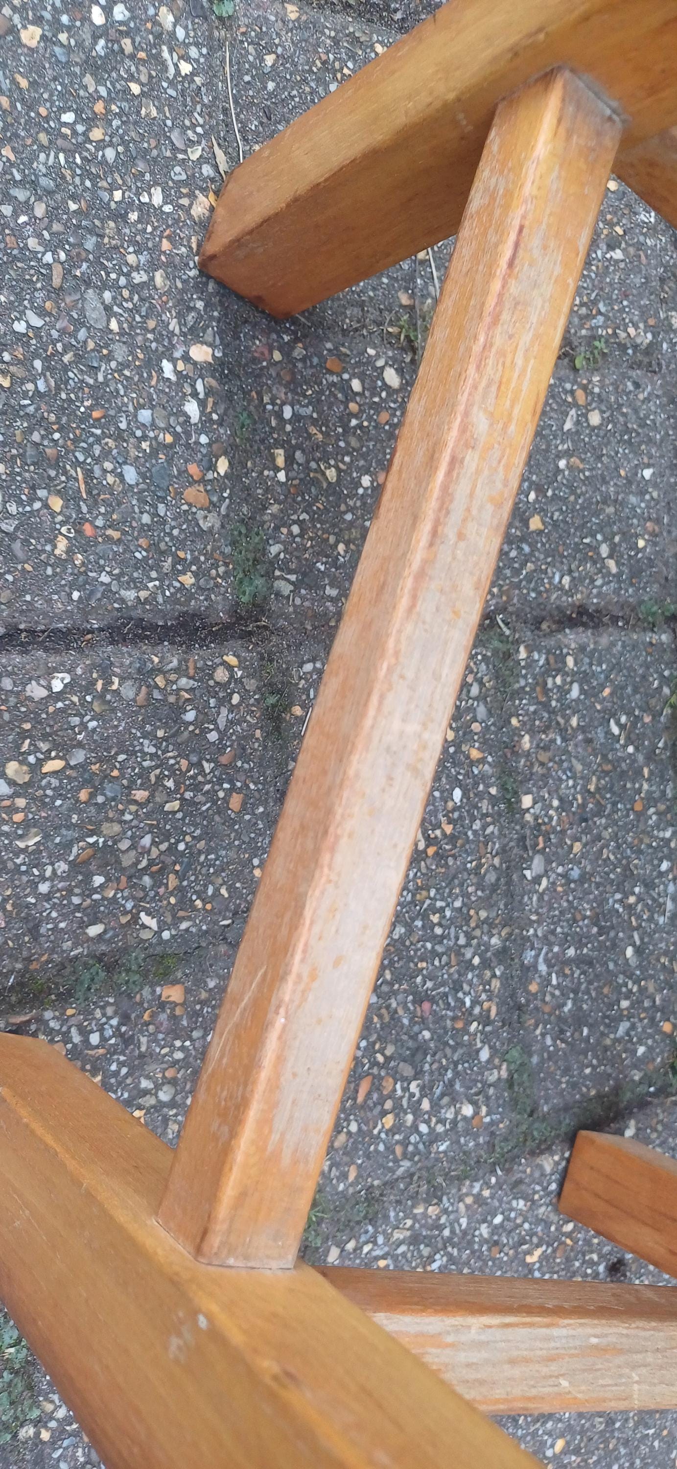 Tall Retro Vintage Woven String Strung Beech Framed Stool Age Worn