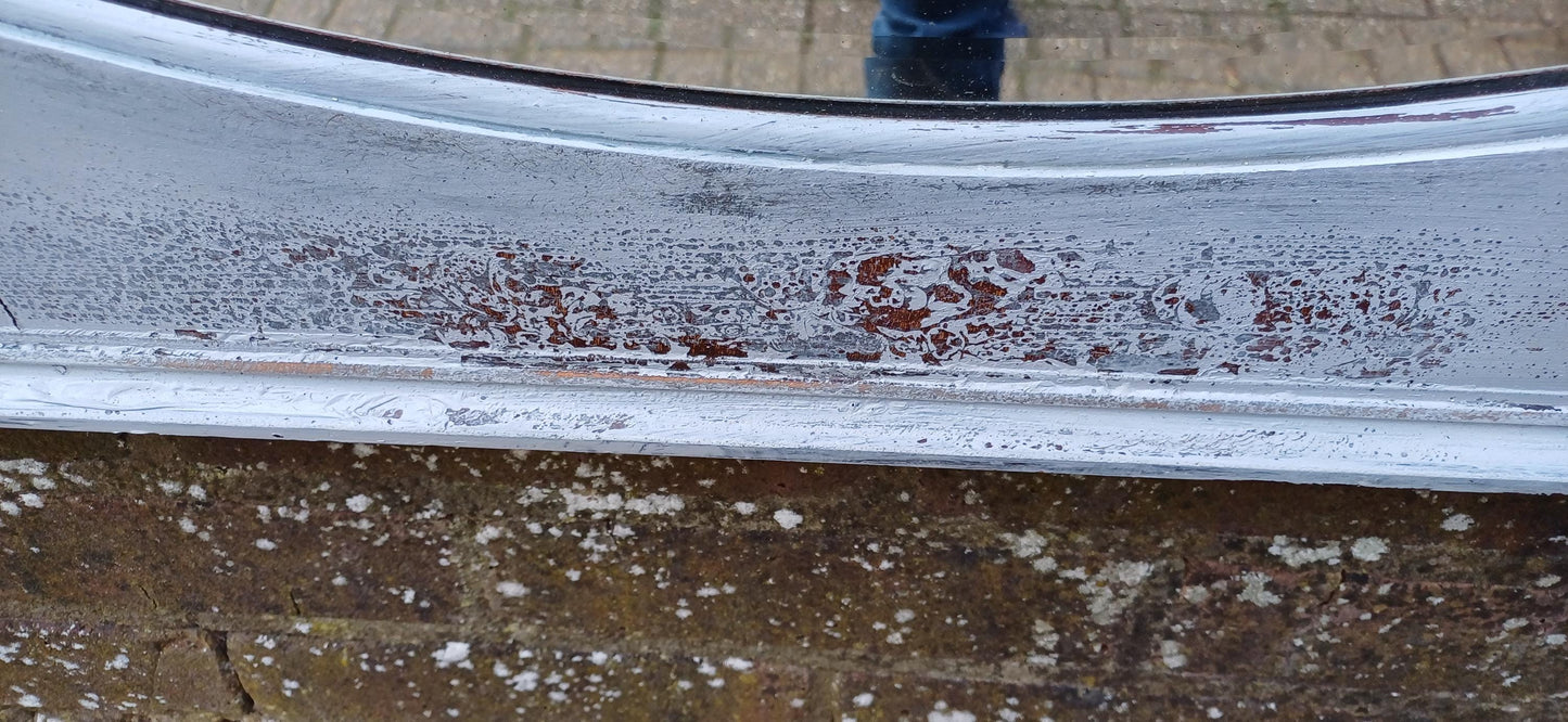 Wonderful Vintage 1920s Wall Mirror Over Mantel Shabby Chic Effect ‘Moulin’ Motif. Free Hand Delivery 121 x 49 cm
