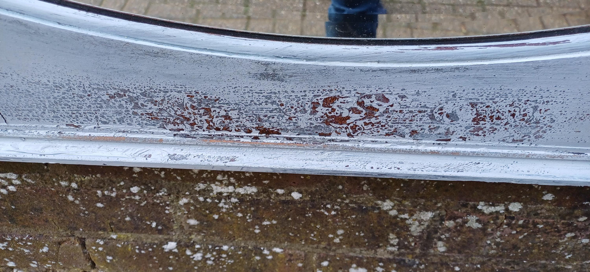 Wonderful Vintage 1920s Wall Mirror Over Mantel Shabby Chic Effect ‘Moulin’ Motif. Free Hand Delivery 121 x 49 cm