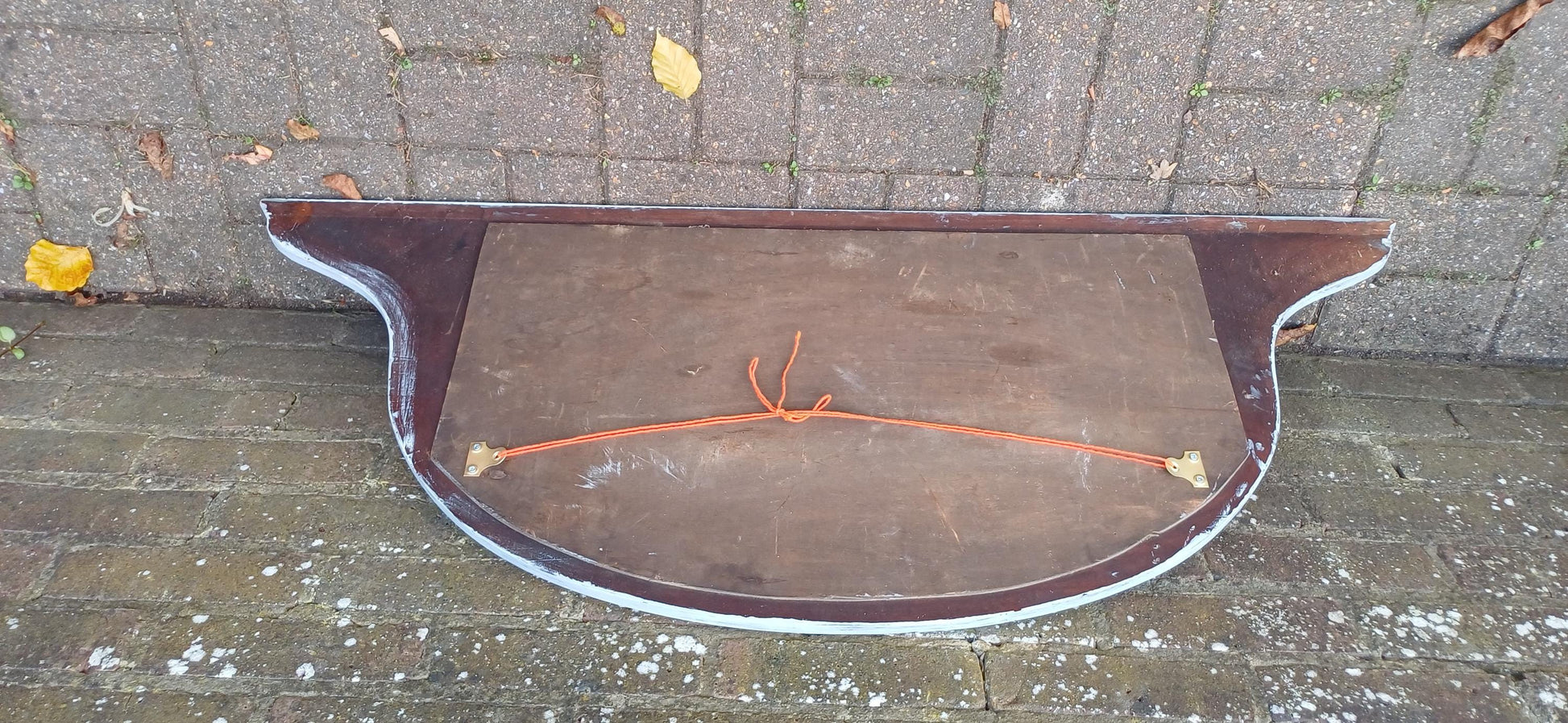 Wonderful Vintage 1920s Wall Mirror Over Mantel Shabby Chic Effect ‘Moulin’ Motif. Free Hand Delivery 121 x 49 cm