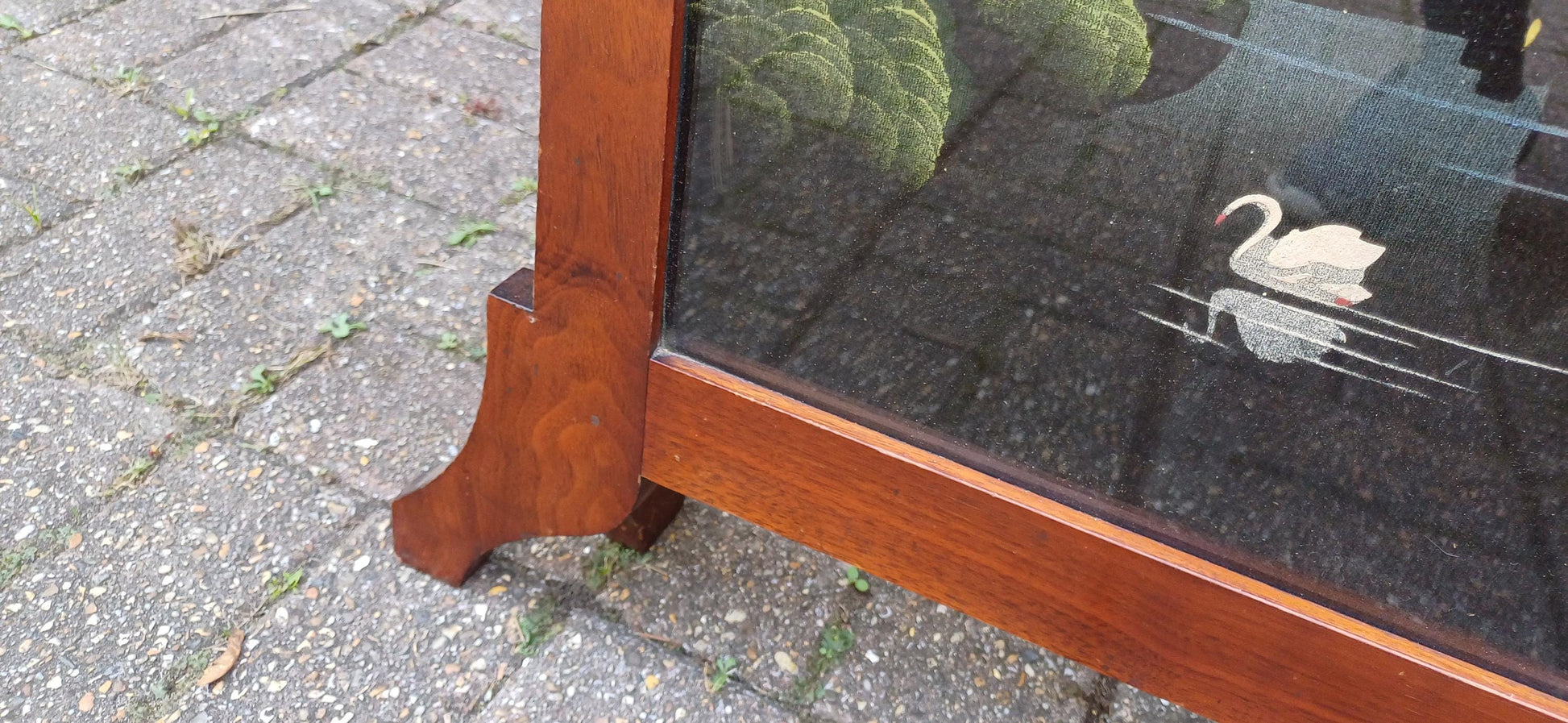 Outstanding Unusual Art Nouveau Hand Painted Oak Fire Screen. Free Hand Delivery.
