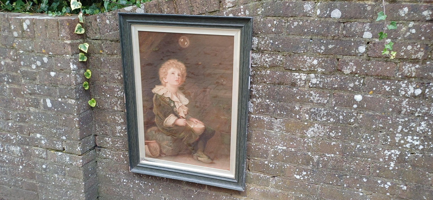 Huge Iconic Vintage ‘Bubbles’ Pears Print Early 20th Century. 85 x 64 cm. Free Hand Delivery.