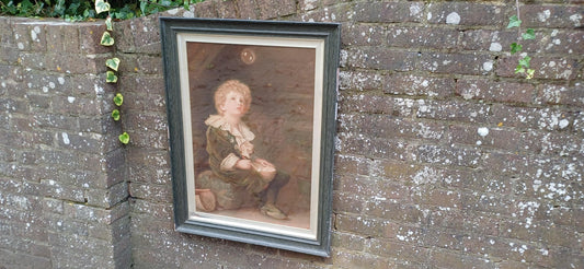 Huge Iconic Vintage ‘Bubbles’ Pears Print Early 20th Century. 85 x 64 cm. Free Hand Delivery.