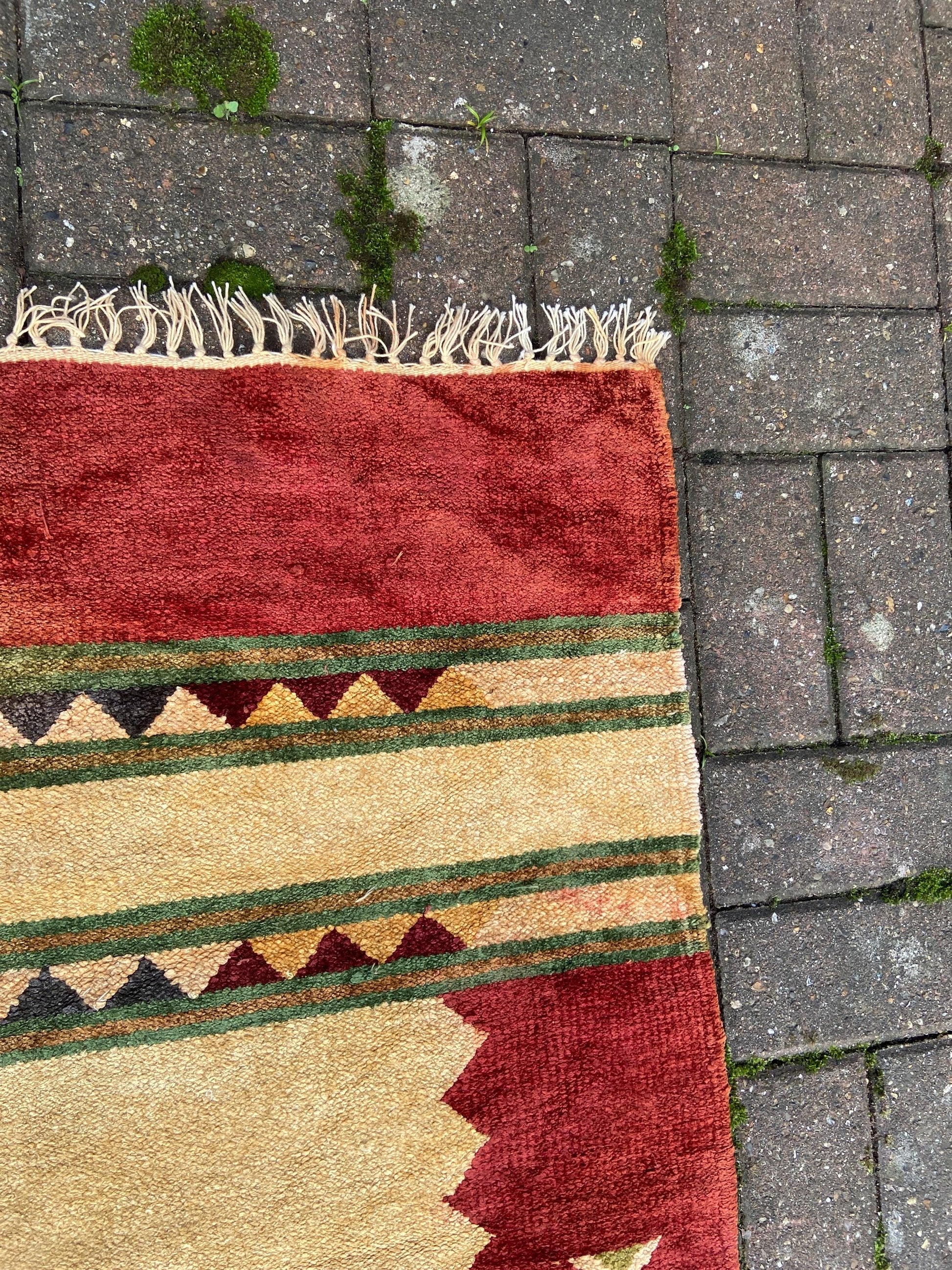 Vintage Runner Carpet or Rug - 295cm x 77cm - wool chenille runner for hallway or landing