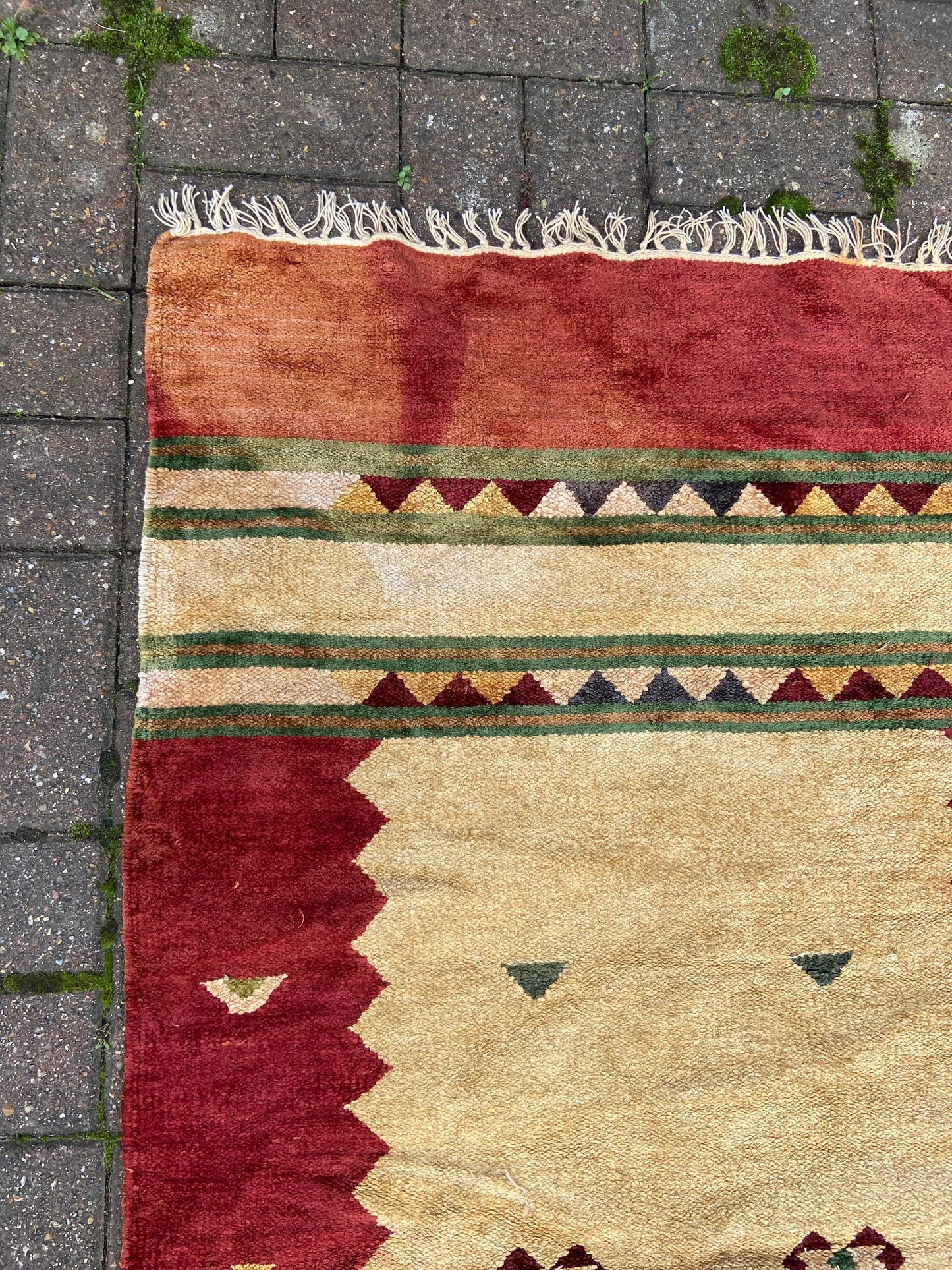 Vintage Runner Carpet or Rug - 295cm x 77cm - wool chenille runner for hallway or landing