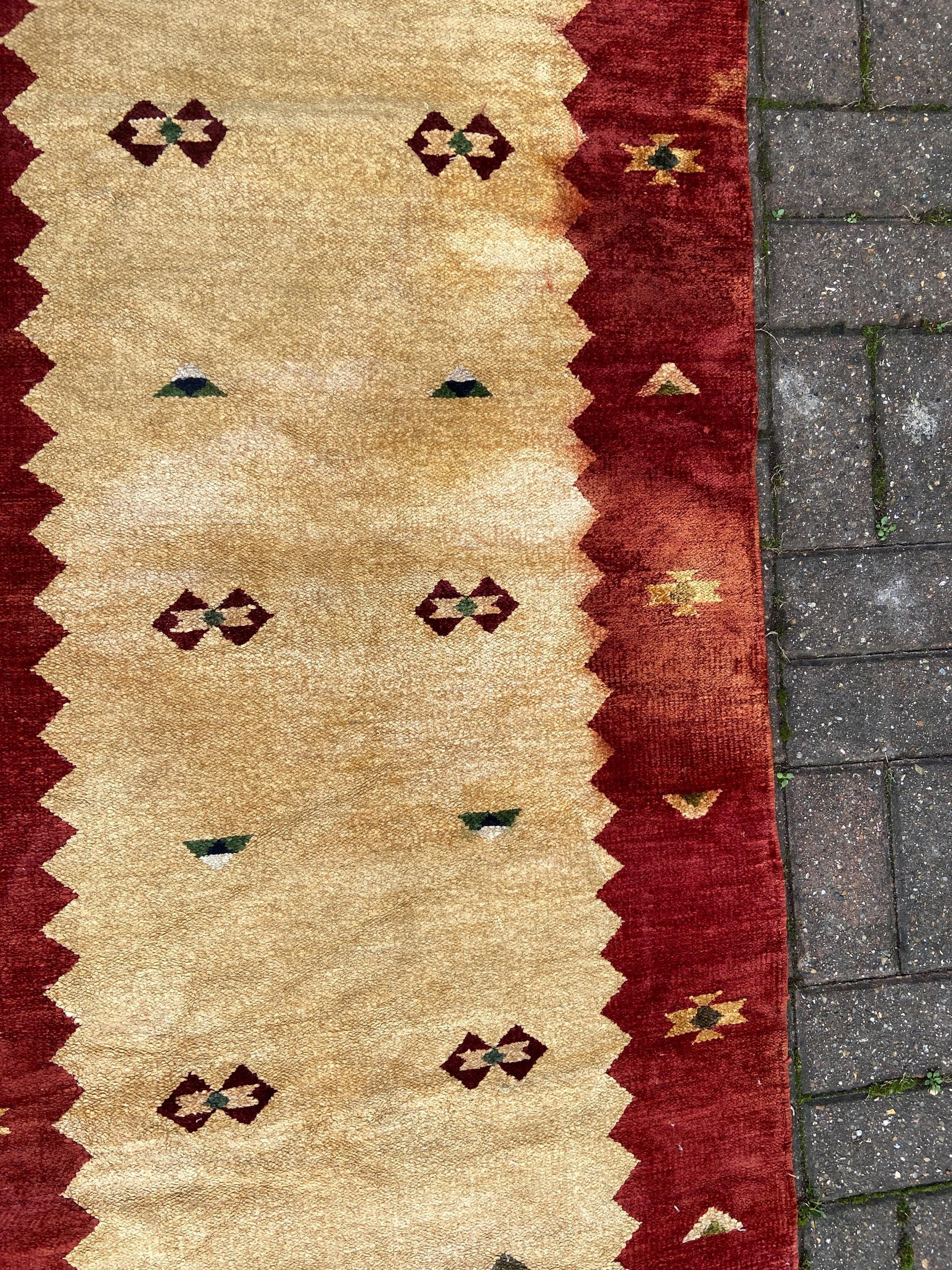 Vintage Runner Carpet or Rug - 295cm x 77cm - wool chenille runner for hallway or landing