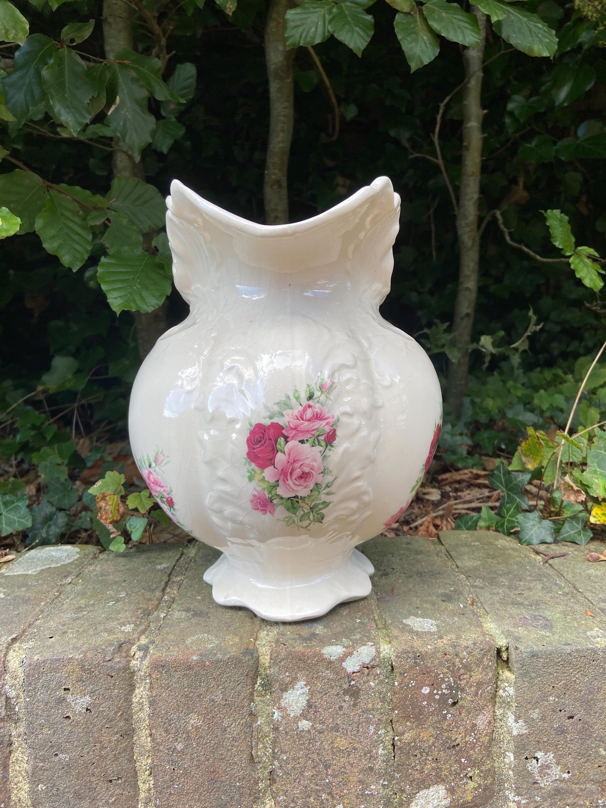 Very large China Jug made by Staffordshire Pottery - floral design - watertight