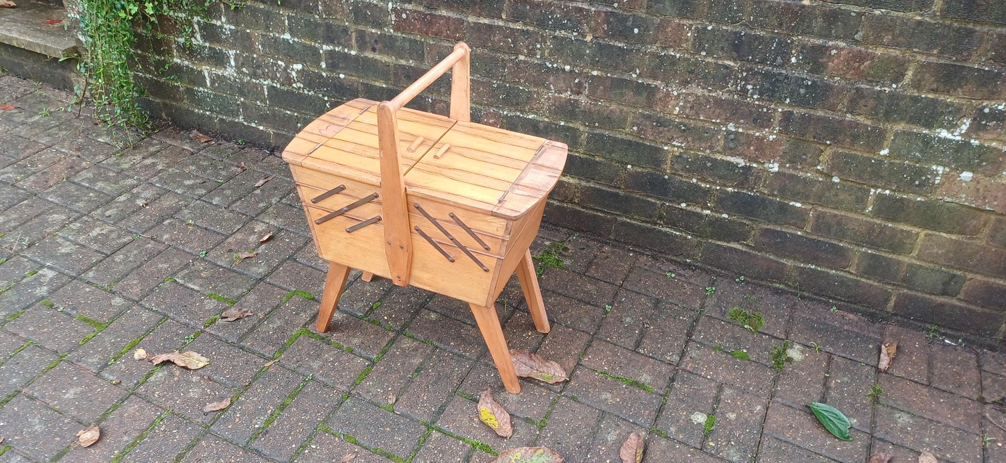 Superb Mid Century Wooden Extending Workbox