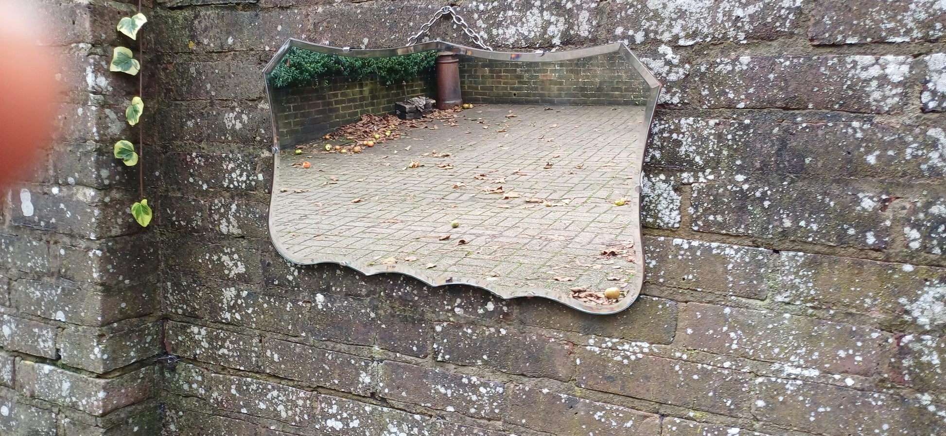 Vintage Retro Mid Century Shaped Wall Mirror Bevelled Glass.