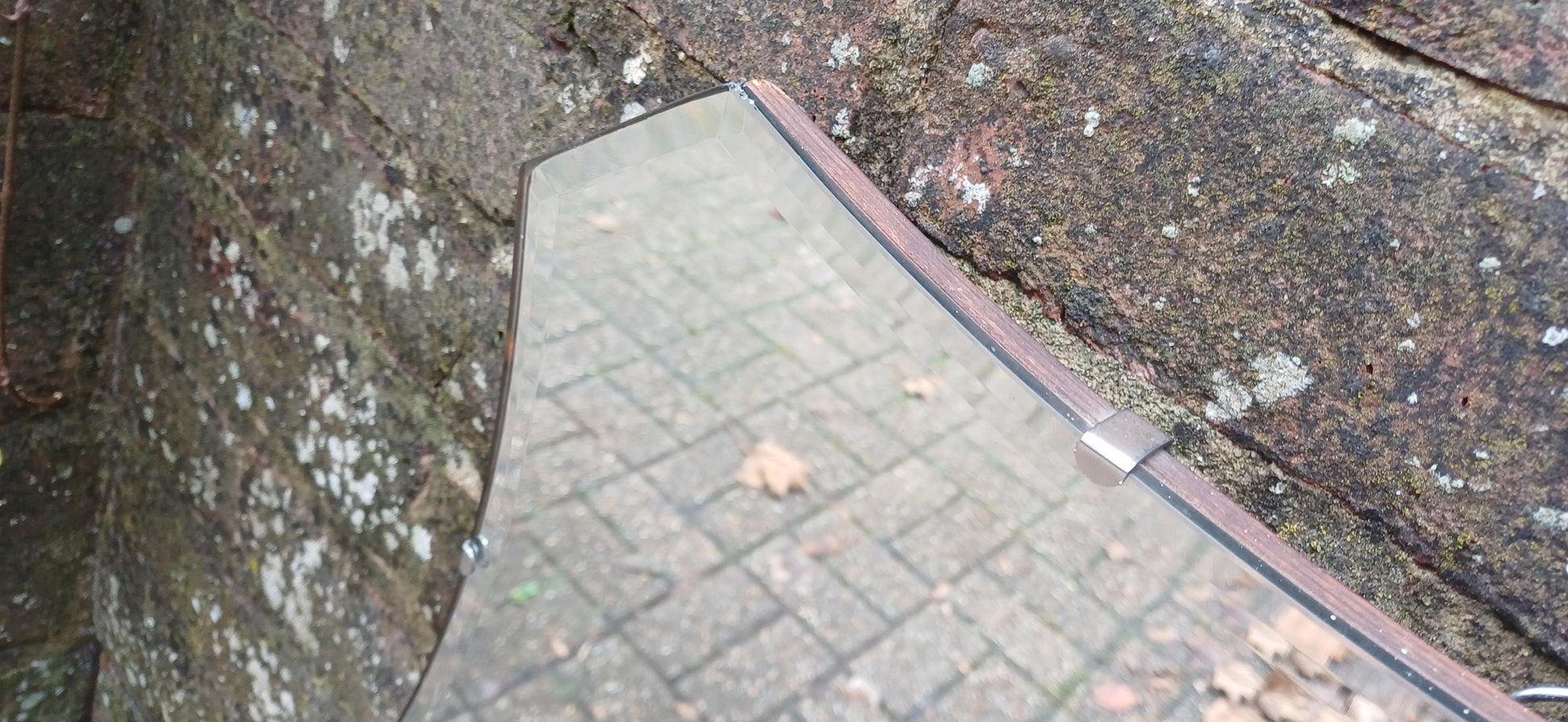 Vintage Retro Mid Century Shaped Wall Mirror Bevelled Glass.