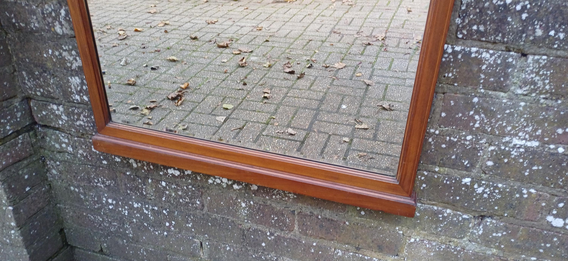 Early Edwardian Mahogany Decorative Wall Over Mantel Wall Mirror.