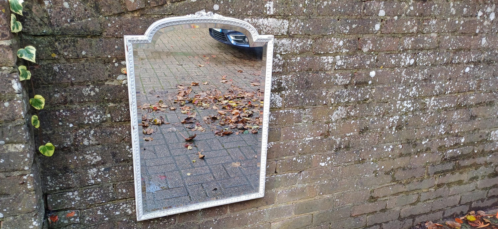 Large Vintage Early 20th Century Quality Painted Decorative Wall Mirror.