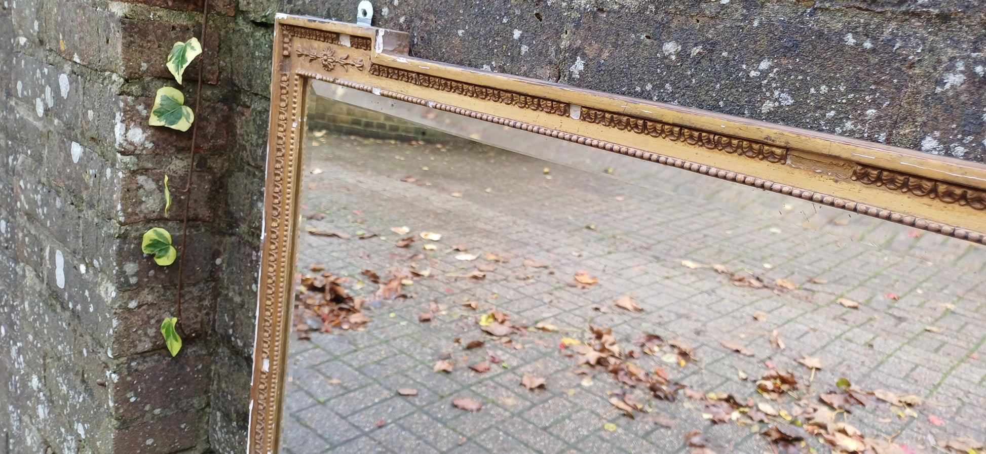 Unique Distressed Vintage Victorian Gold Gilt Decorative Mirror