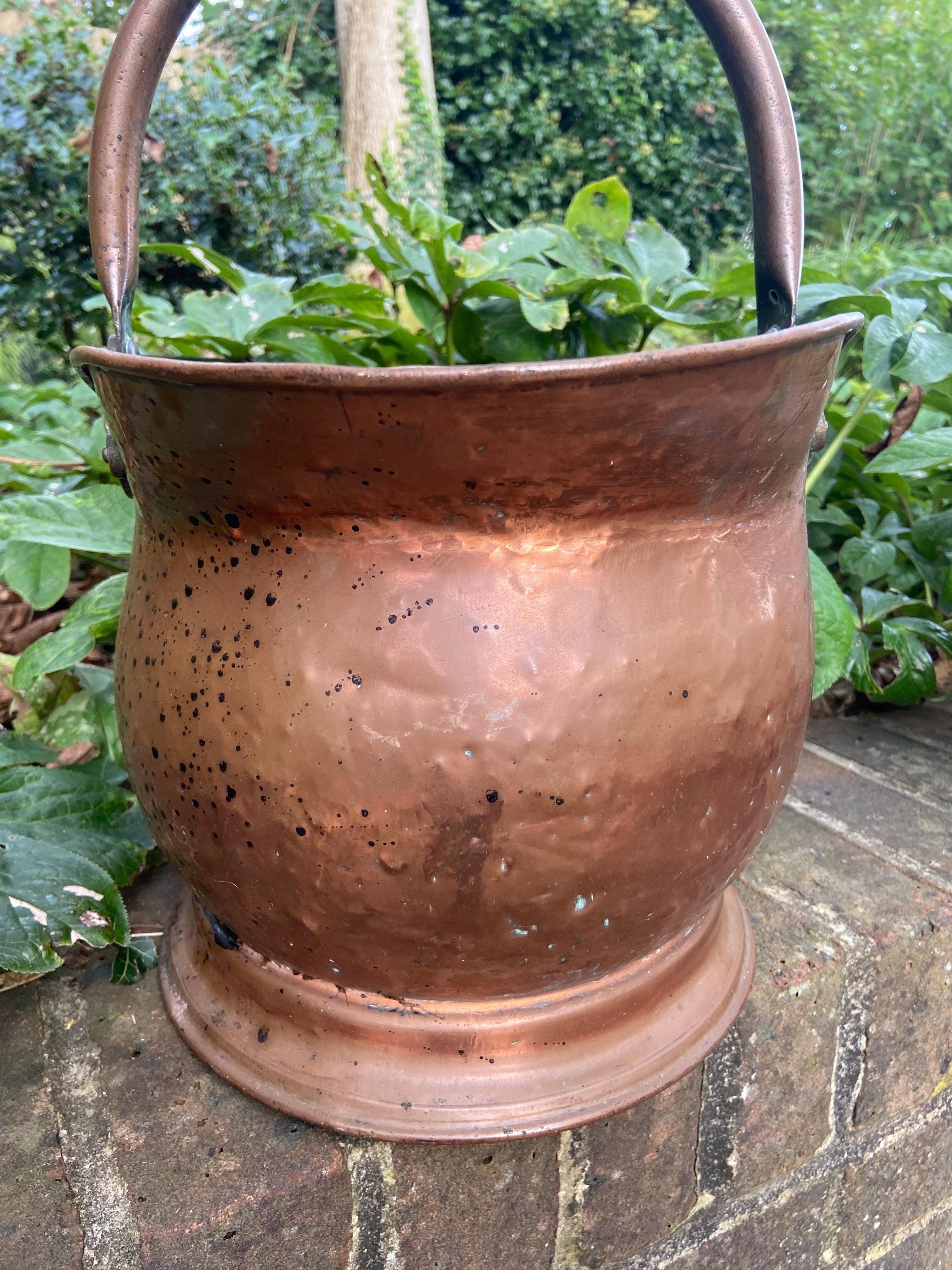 Vintage copper bucket, copper coal bucket - mid 20th century - great item, plant pot, planter, metal bucket, copper bucket, bronze bucket