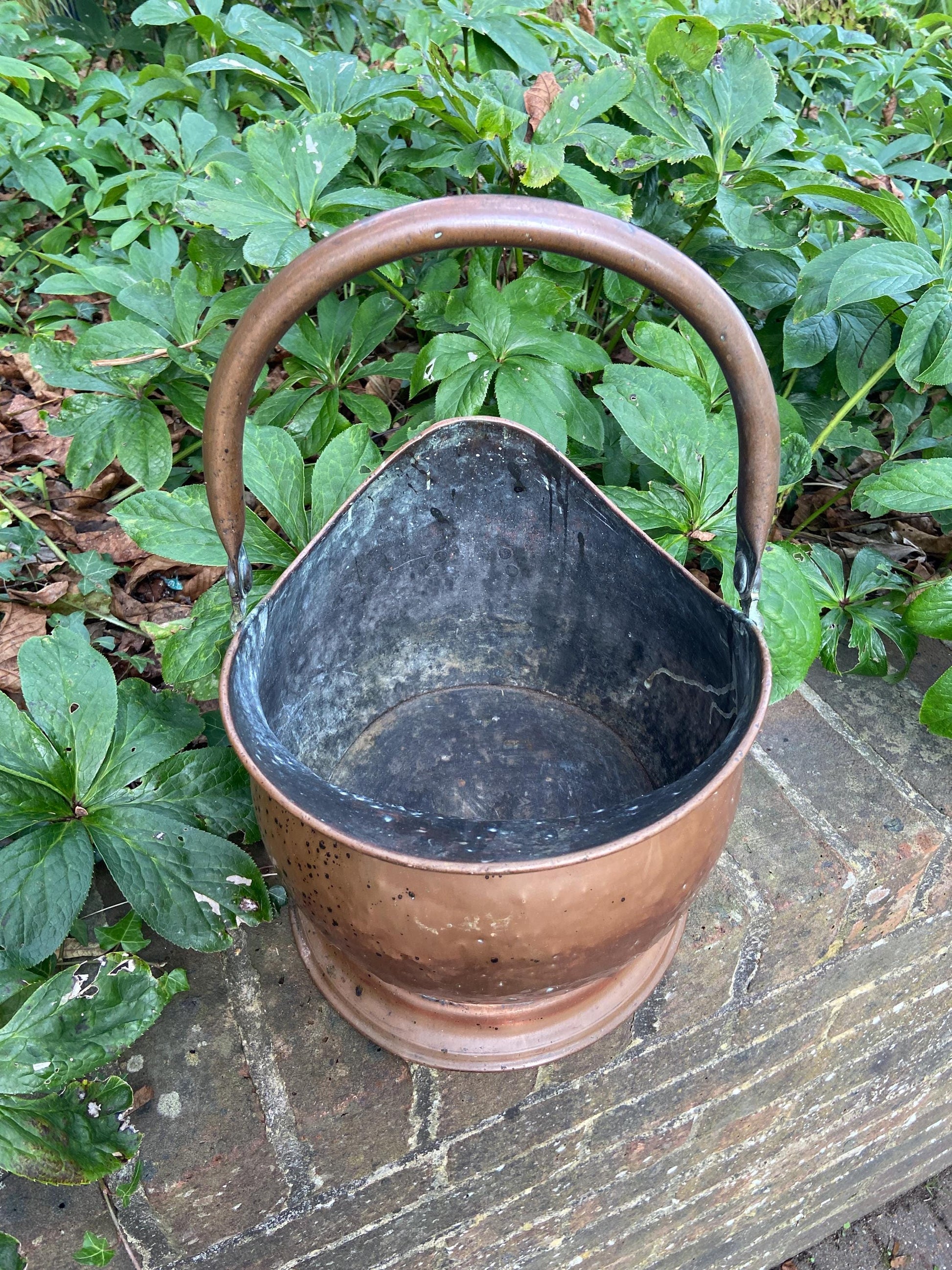 Vintage copper bucket, copper coal bucket - mid 20th century - great item, plant pot, planter, metal bucket, copper bucket, bronze bucket