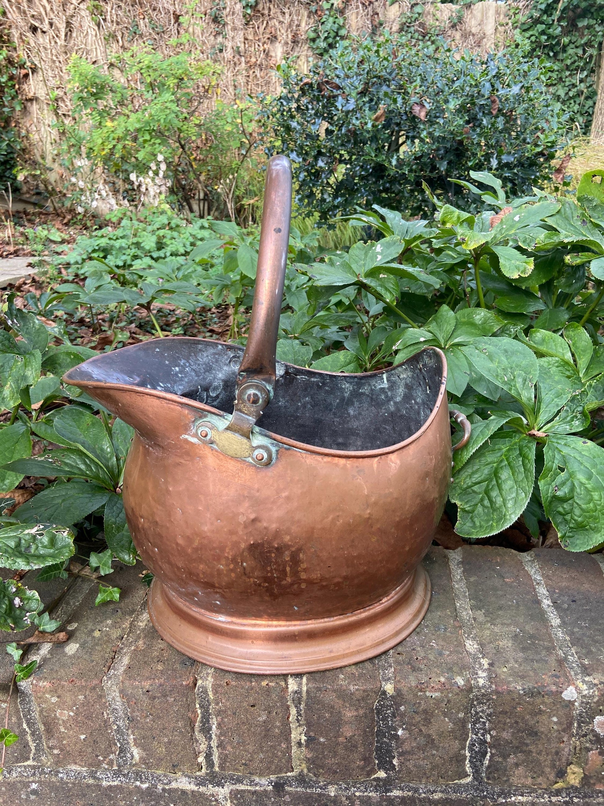 Vintage copper bucket, copper coal bucket - mid 20th century - great item, plant pot, planter, metal bucket, copper bucket, bronze bucket