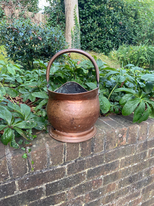 Vintage copper bucket, copper coal bucket - mid 20th century - great item, plant pot, planter, metal bucket, copper bucket, bronze bucket