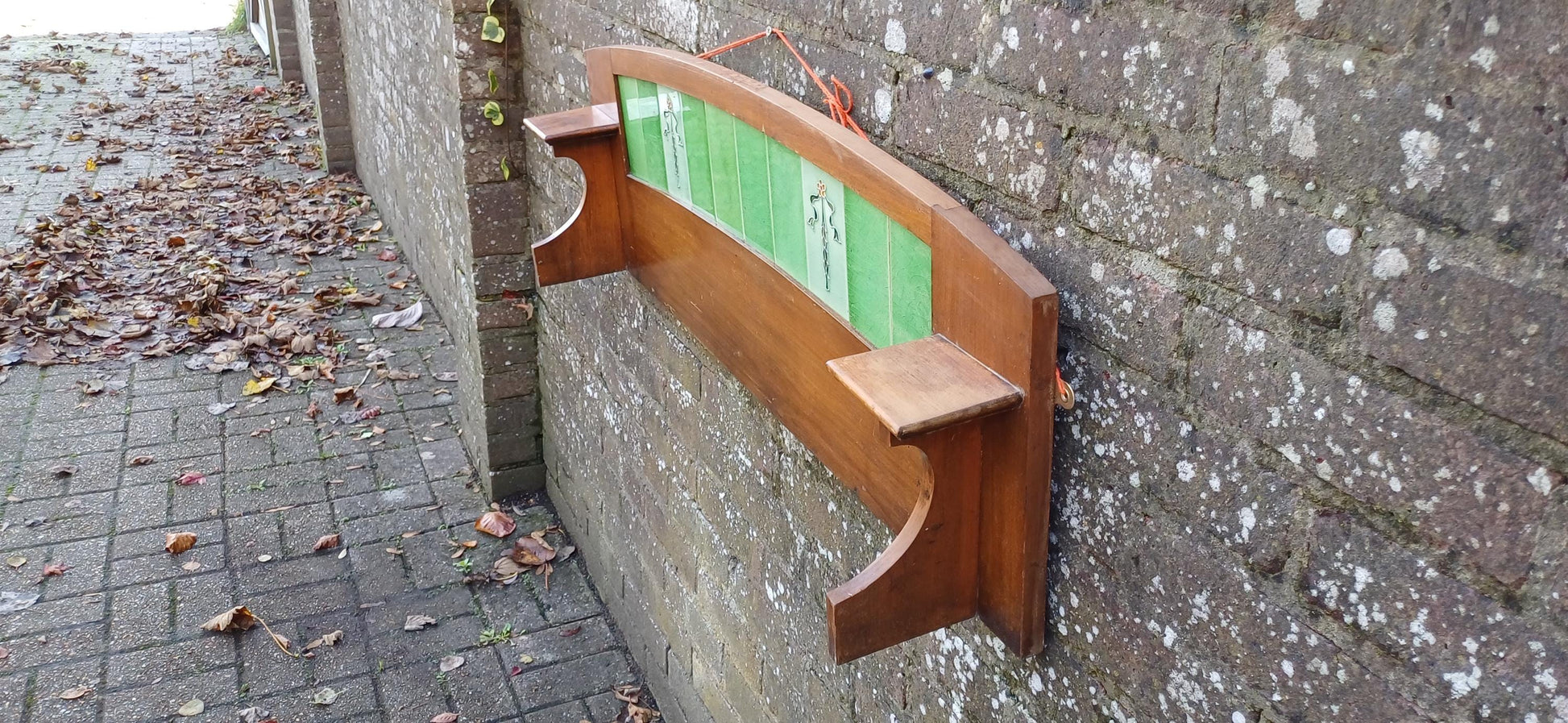 Wonderful Edwardian Vintage Washstand Top Art Nouveau Tiles Perfect for Hooks.