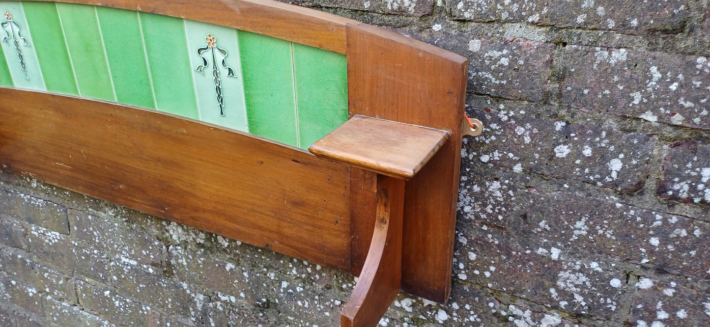 Wonderful Edwardian Vintage Washstand Top Art Nouveau Tiles Perfect for Hooks.