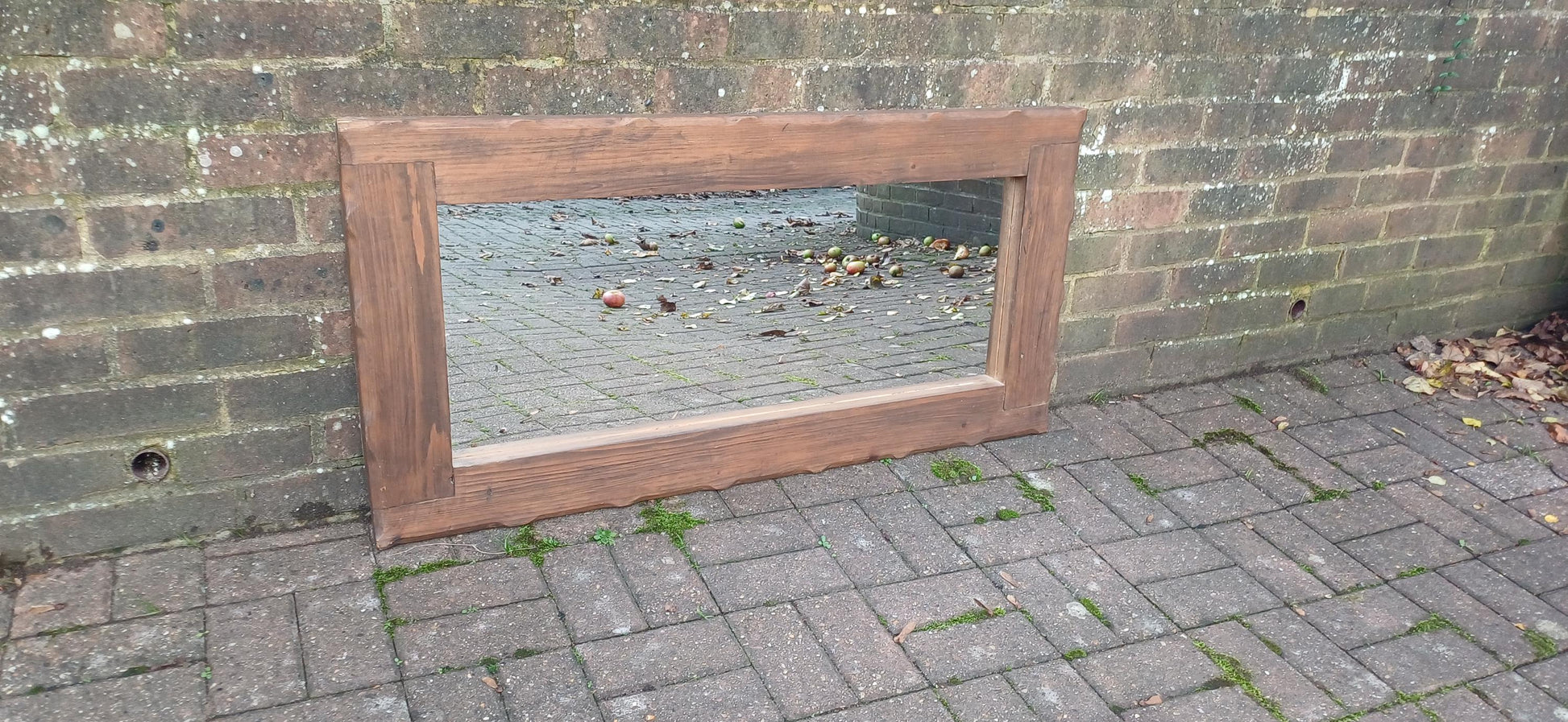 Superb Huge Chunky Reclaimed Pine Wall Mirror Over Mantel Free Hand Delivery