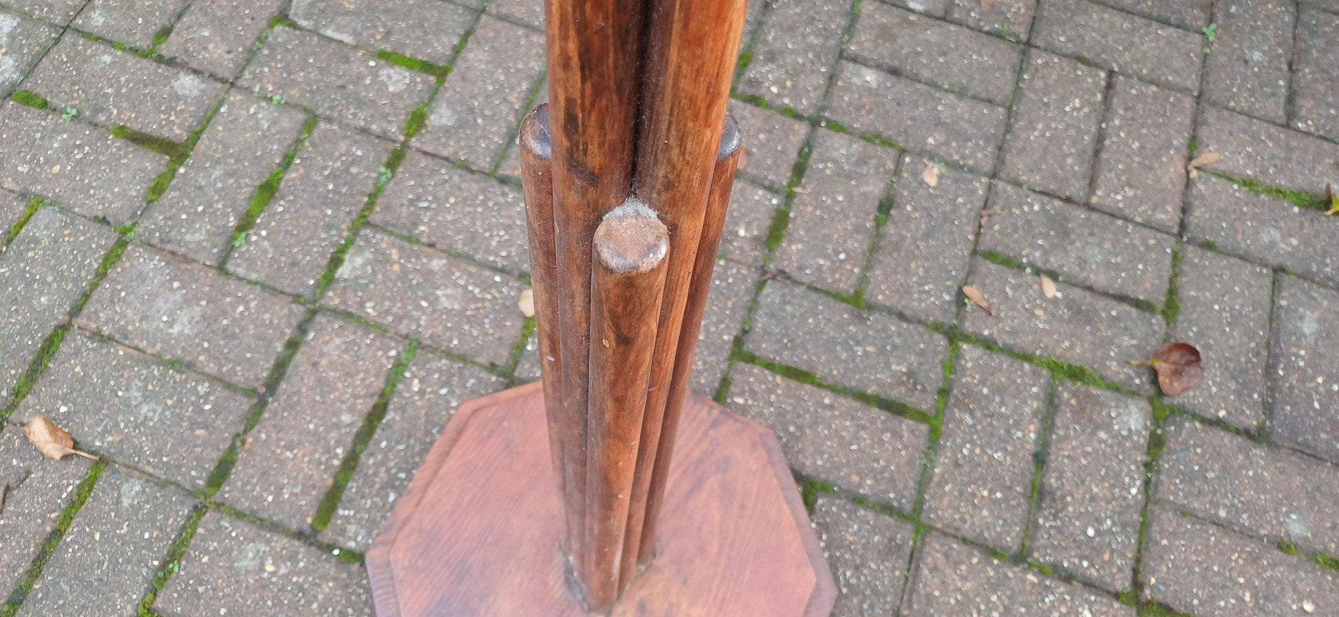Unusual Art Deco Wooden Standard Lamp | Vintage Pine Floor Lamp | Working Condition