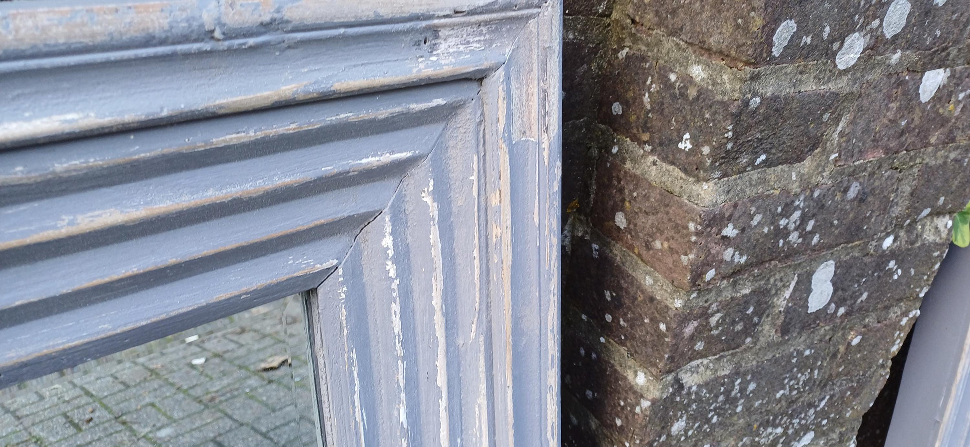 Superb Pair of Very Large Painted Grey Mirrors Bespoke Distressed Contemporary Finish Bevelled Glass. Free Hand Delivery.