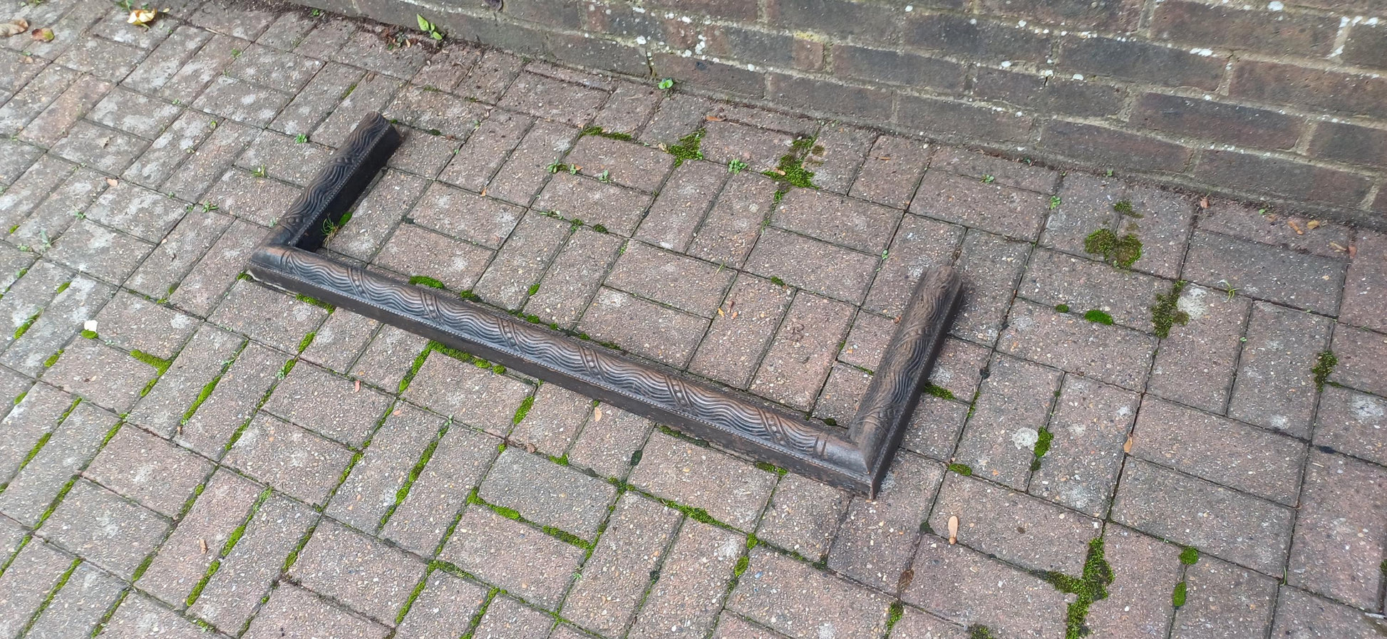 Large Age Worn Aesthetic Victorian Iron Decorative Fender Fireplace Guard