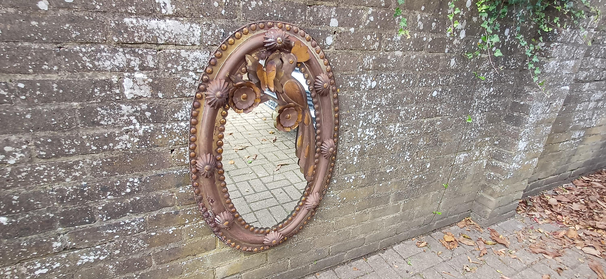 Quirky Bespoke Detailed Handmade Metal Mirror Hummingbird and Butterfly Metalwork195