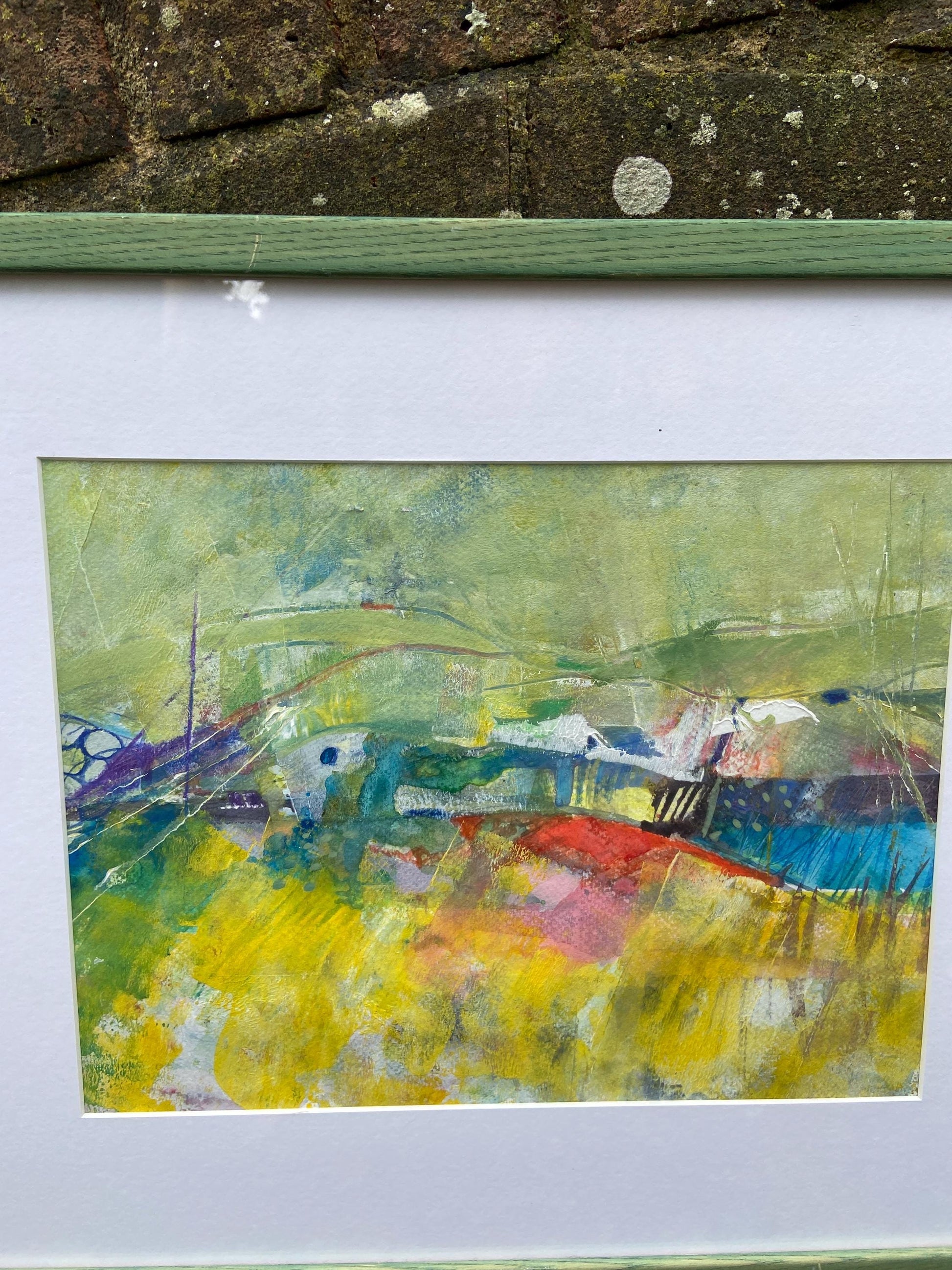Vintage Mixed Media Original Framed Painting by Una Aldridge, titled “Wasteland”
