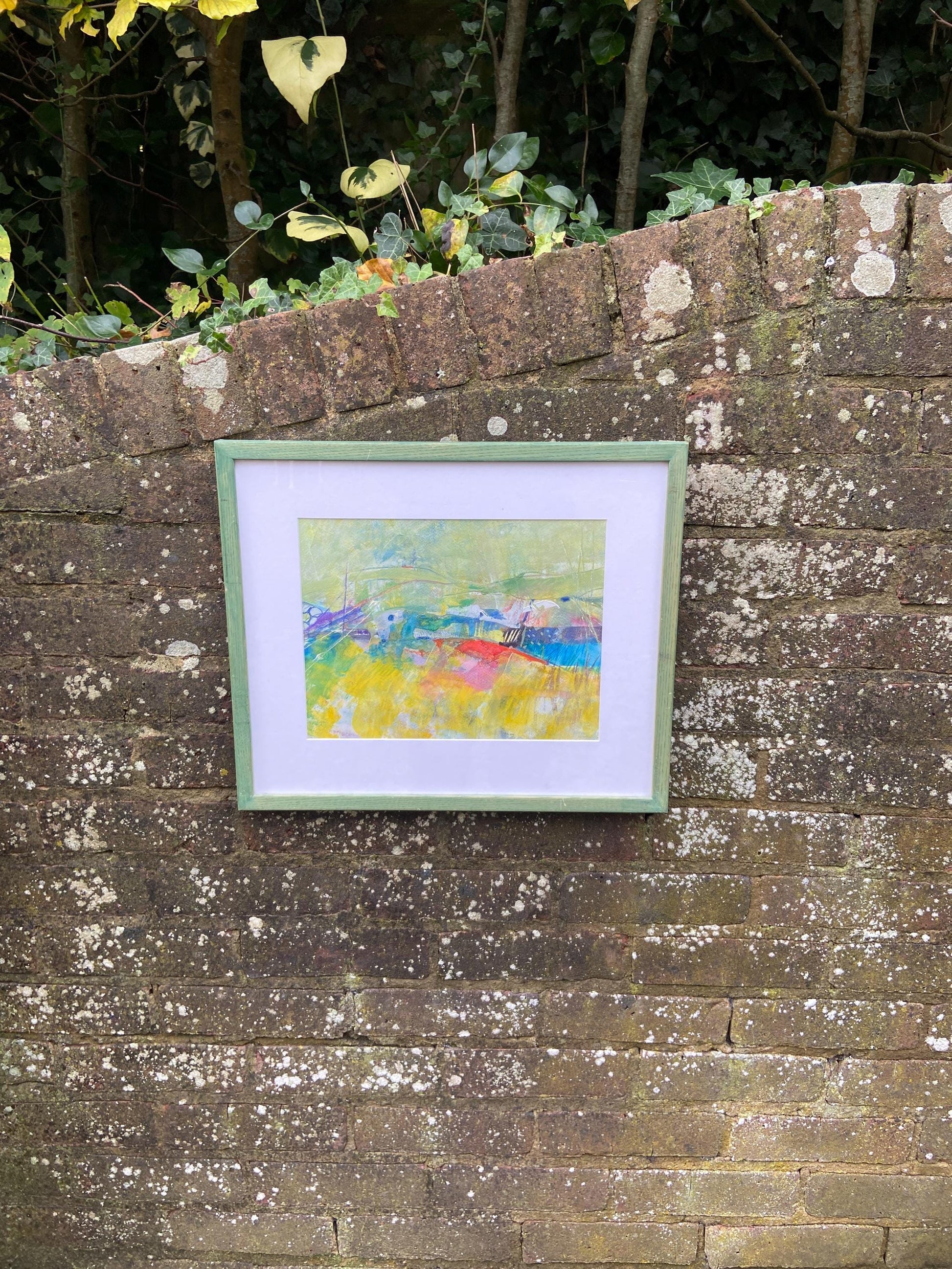 Vintage Mixed Media Original Framed Painting by Una Aldridge, titled “Wasteland”