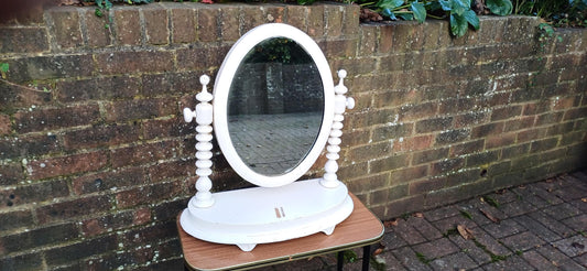 Adjustable, Pretty & Cute Vintage Victorian Vanity Painted Dressing Table Ornate Details, Perfect for Any Space.