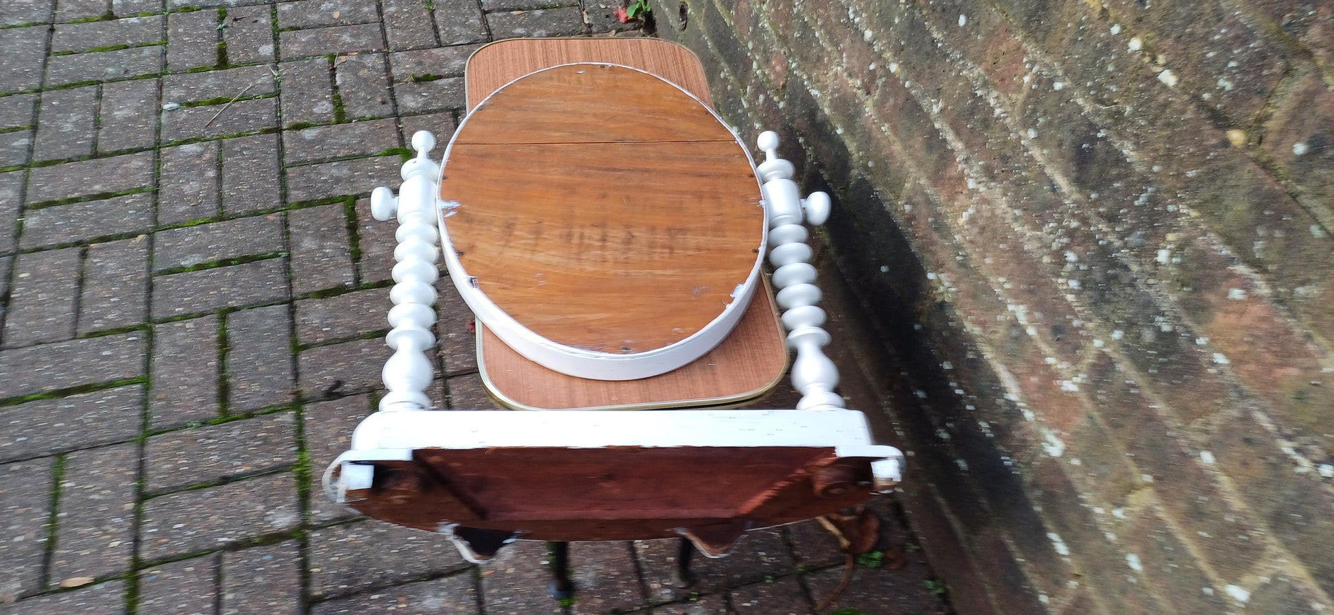Adjustable, Pretty & Cute Vintage Victorian Vanity Painted Dressing Table Ornate Details, Perfect for Any Space.