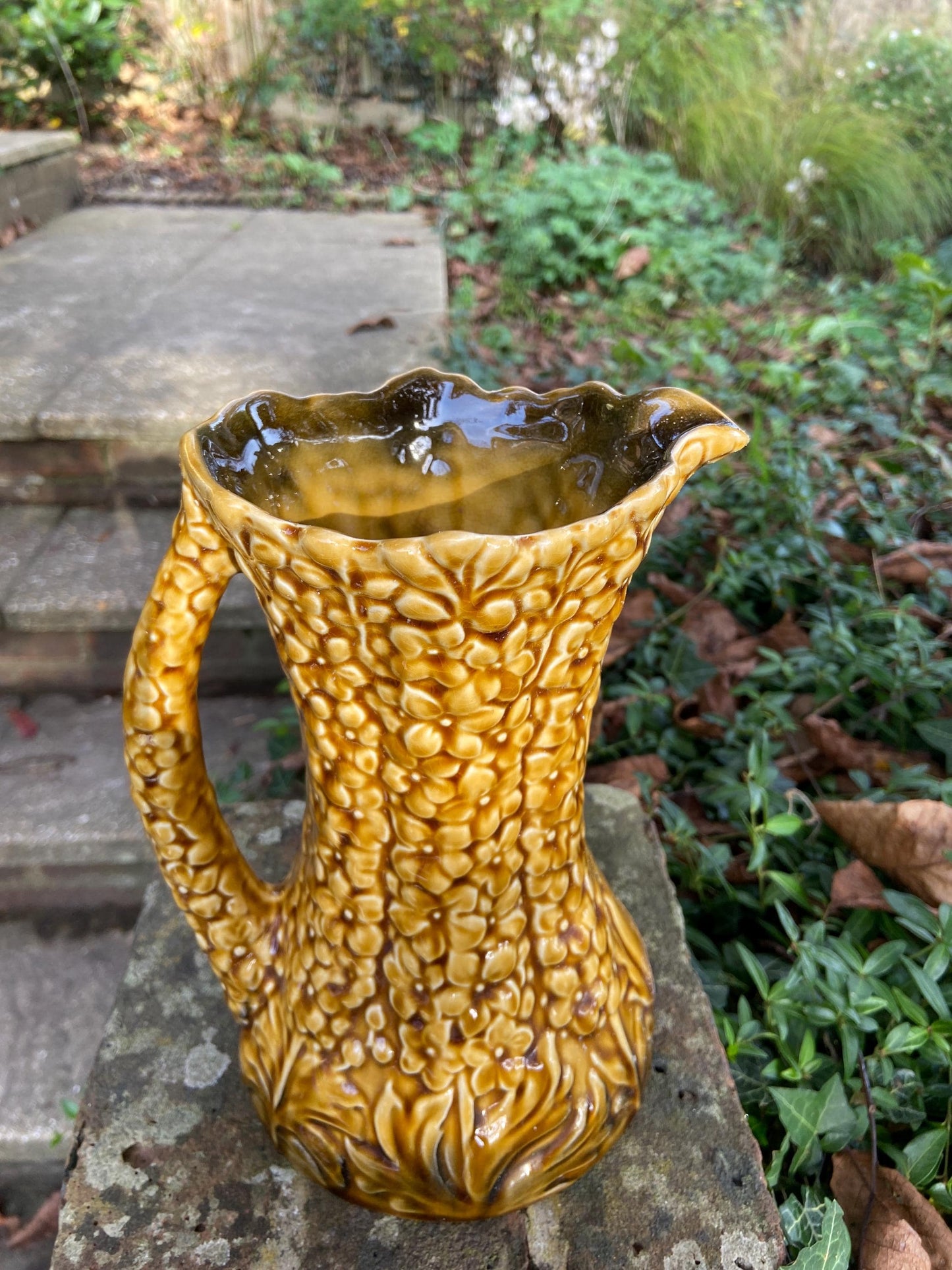 Vintage Sylvac Yellow Hollyhock 1962 design Jug / Vase - vgc